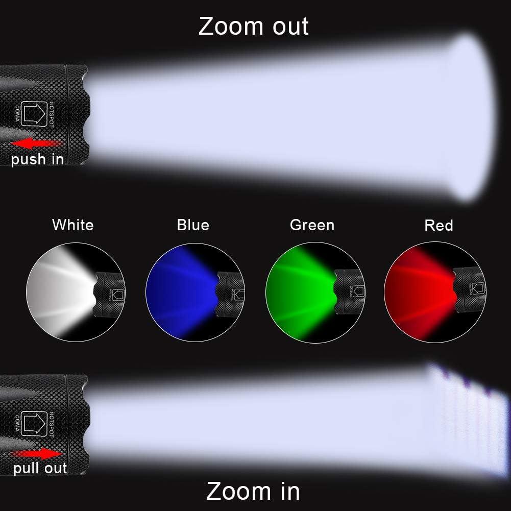 Linterna DaskFire 4 en 1 RGB recargable zoomable 120m