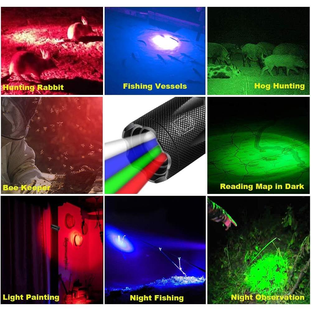 Linterna DaskFire 4 en 1 RGB recargable zoomable 120m