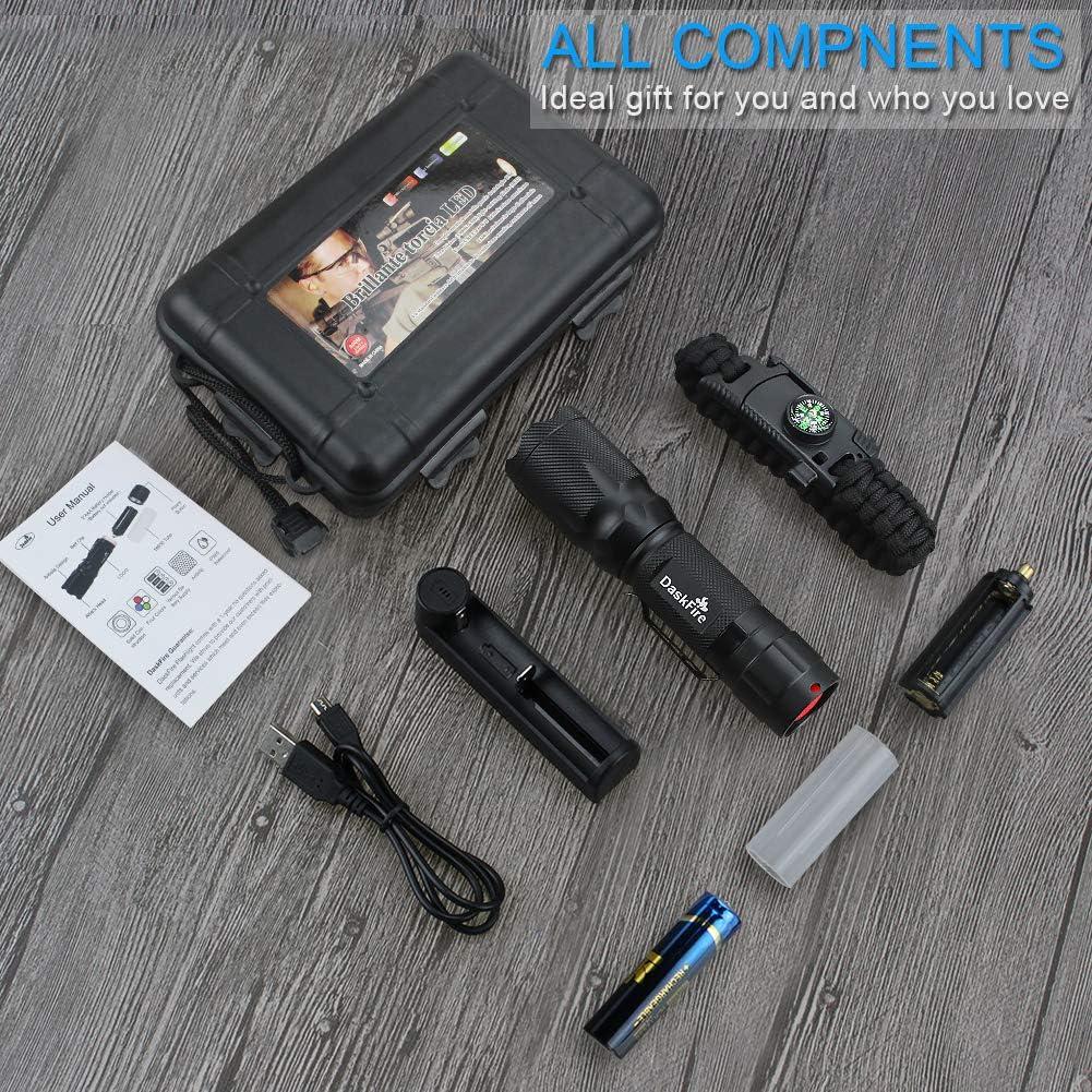 Linterna DaskFire 4 en 1 RGB recargable zoomable 120m