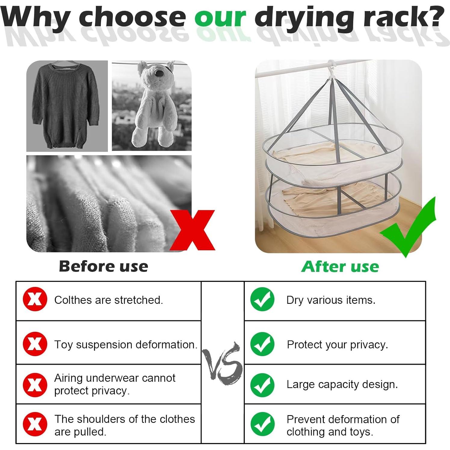 Perchero Plegable WEISGJA 1 Nivel para Secar Ropa Gris