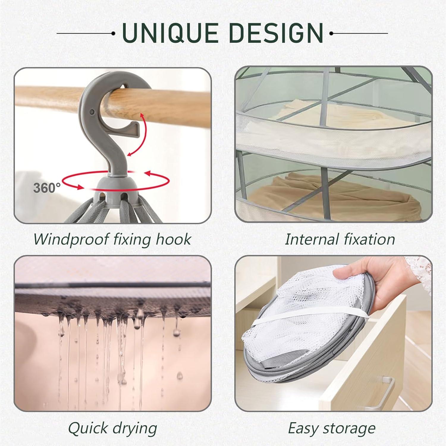 Perchero Plegable WEISGJA 1 Nivel para Secar Ropa Gris