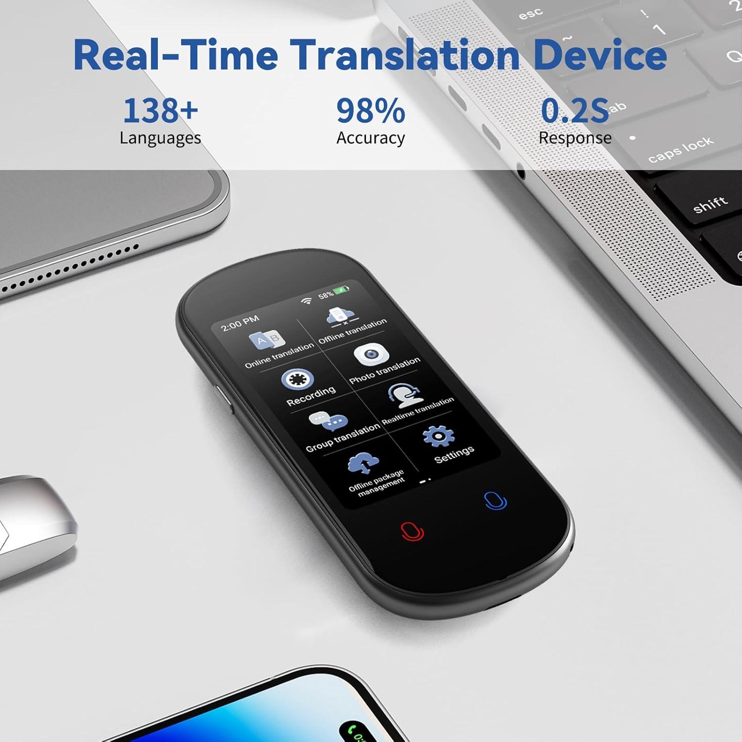 Traductor de Idiomas CAWRUGA Portátil 138 Idiomas Voz Texto Foto