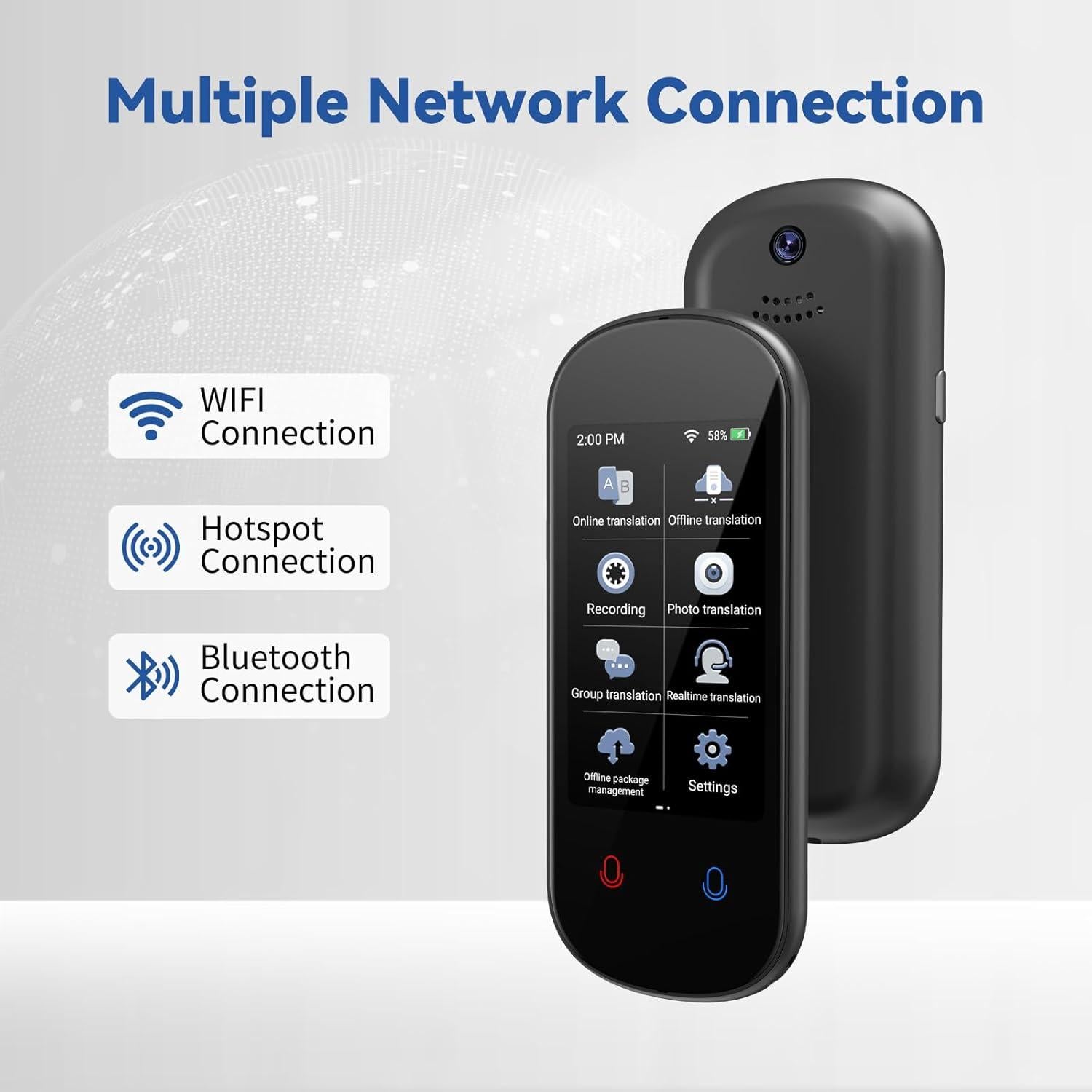 Traductor de Idiomas CAWRUGA Portátil 138 Idiomas Voz Texto Foto