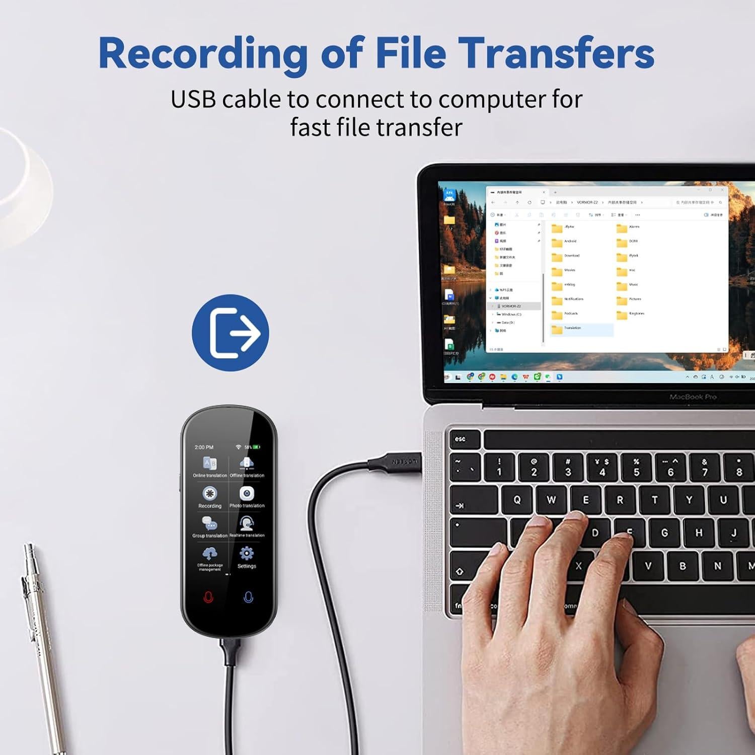 Traductor de Idiomas CAWRUGA Portátil 138 Idiomas Voz Texto Foto