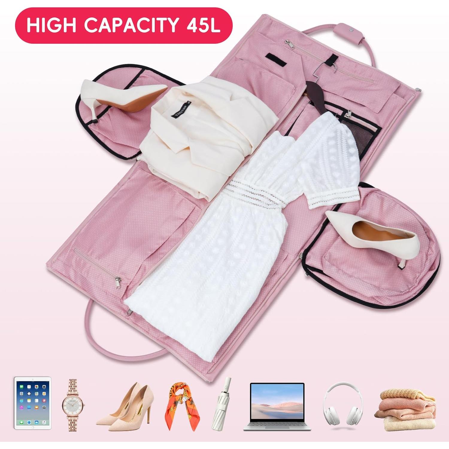 Bolsa de Traje y Fin de Semana Modoker Rosa 2-en-1 1.82kg