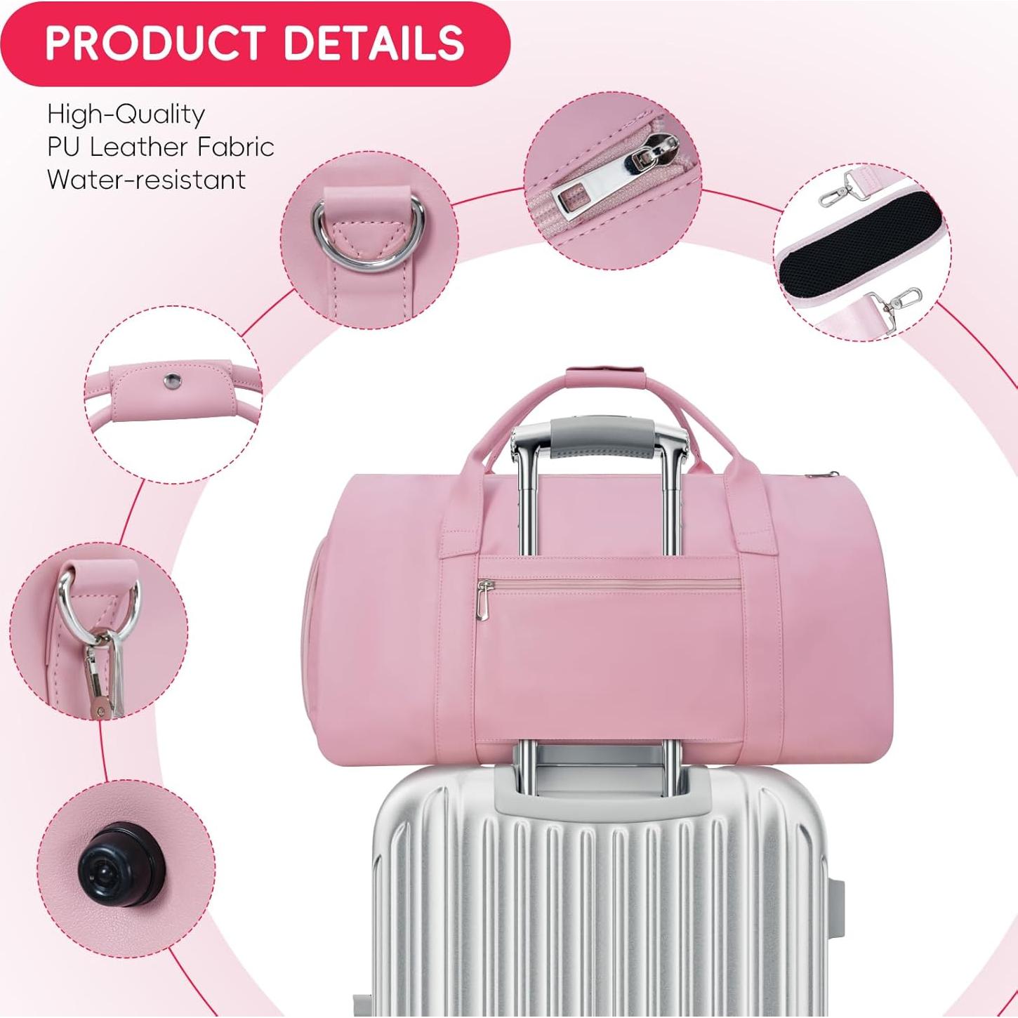 Bolsa de Traje y Fin de Semana Modoker Rosa 2-en-1 1.82kg