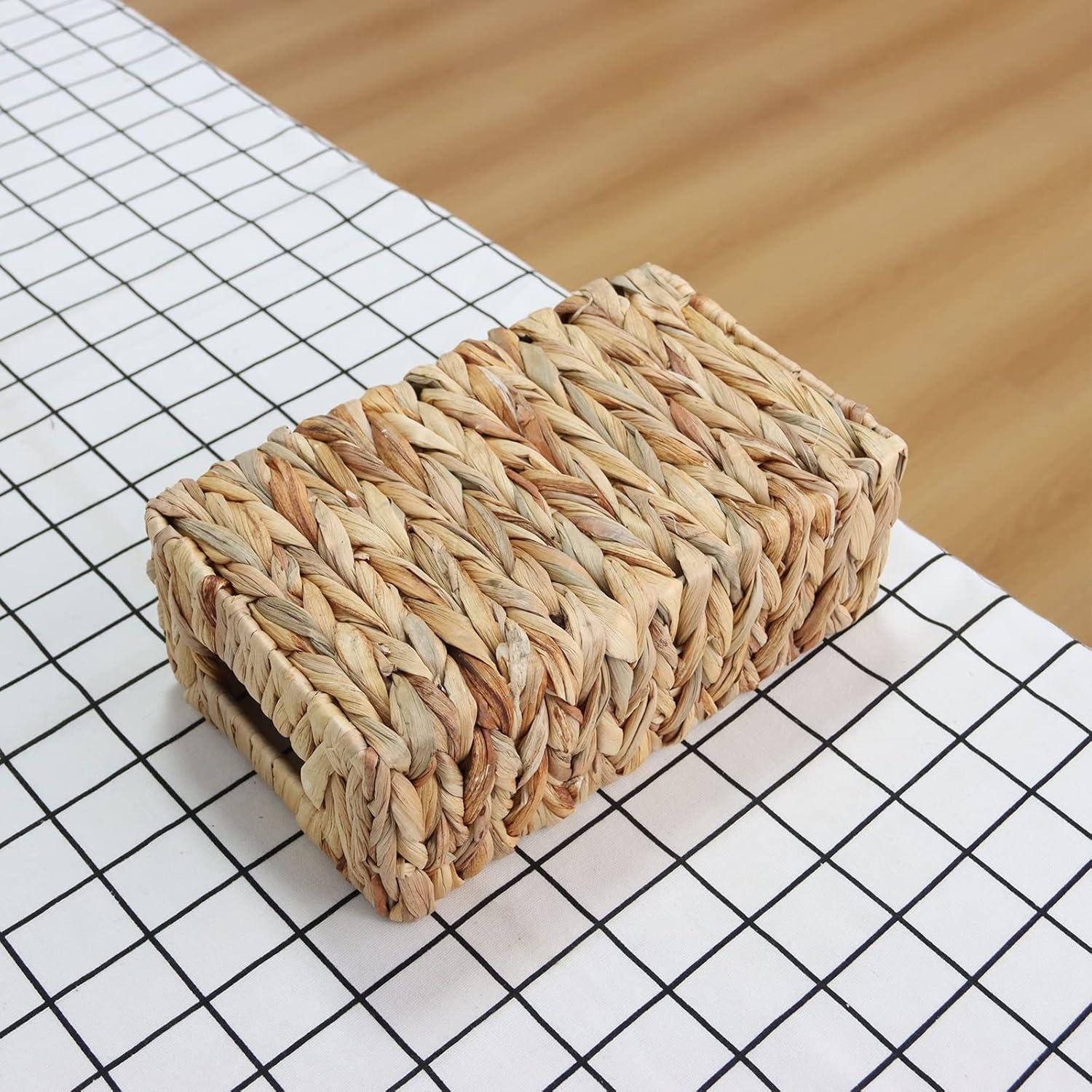 Cesta de Juncos de Agua YAHUAN Rectangular 25.6x16x9.6 cm