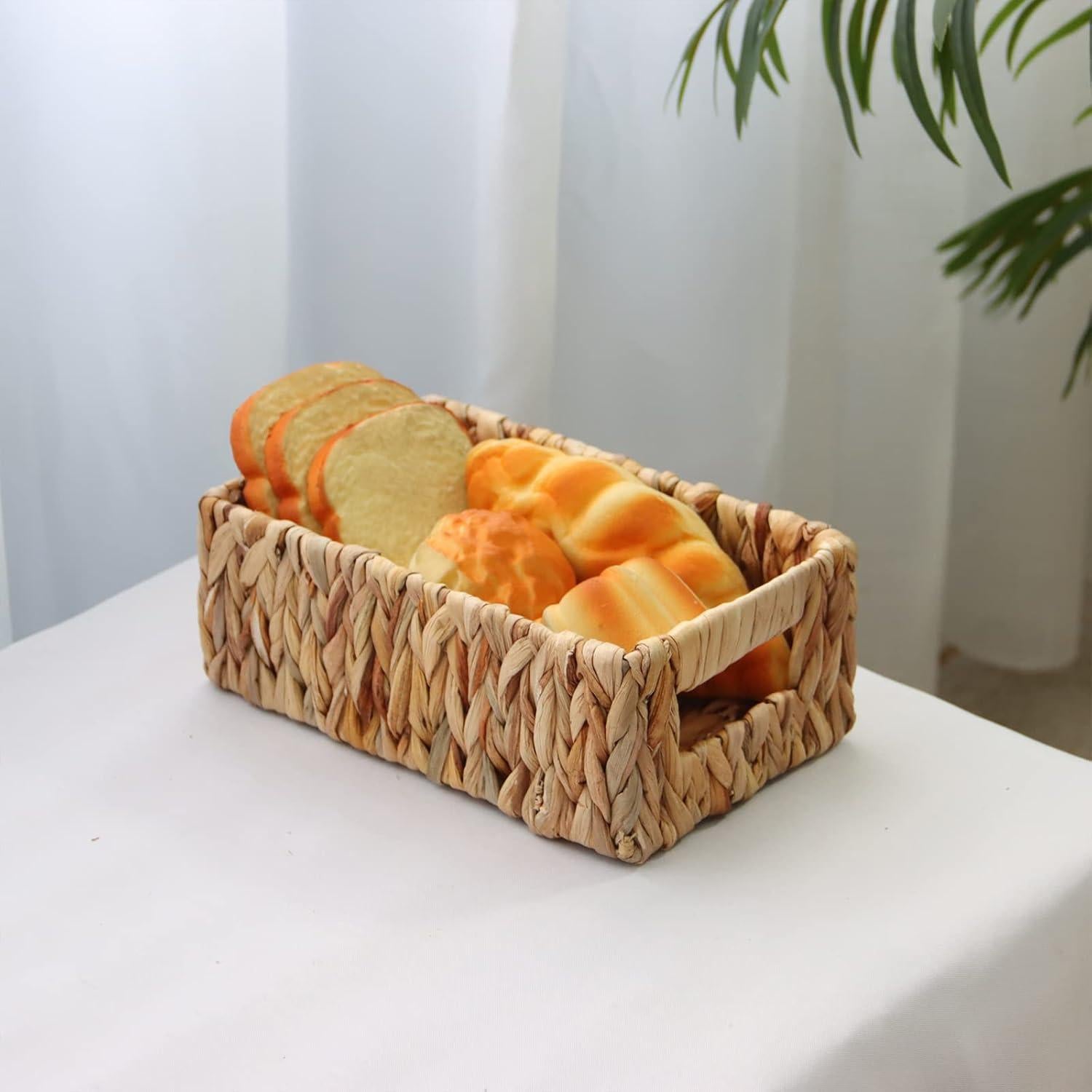 Cesta de Juncos de Agua YAHUAN Rectangular 25.6x16x9.6 cm