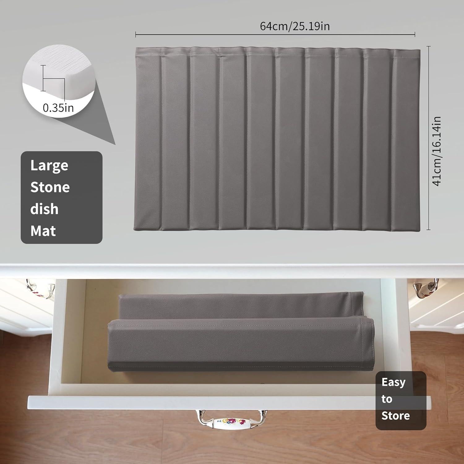 Alfombrilla de Secado de Platos Volminex 63.5x40.6cm Gris