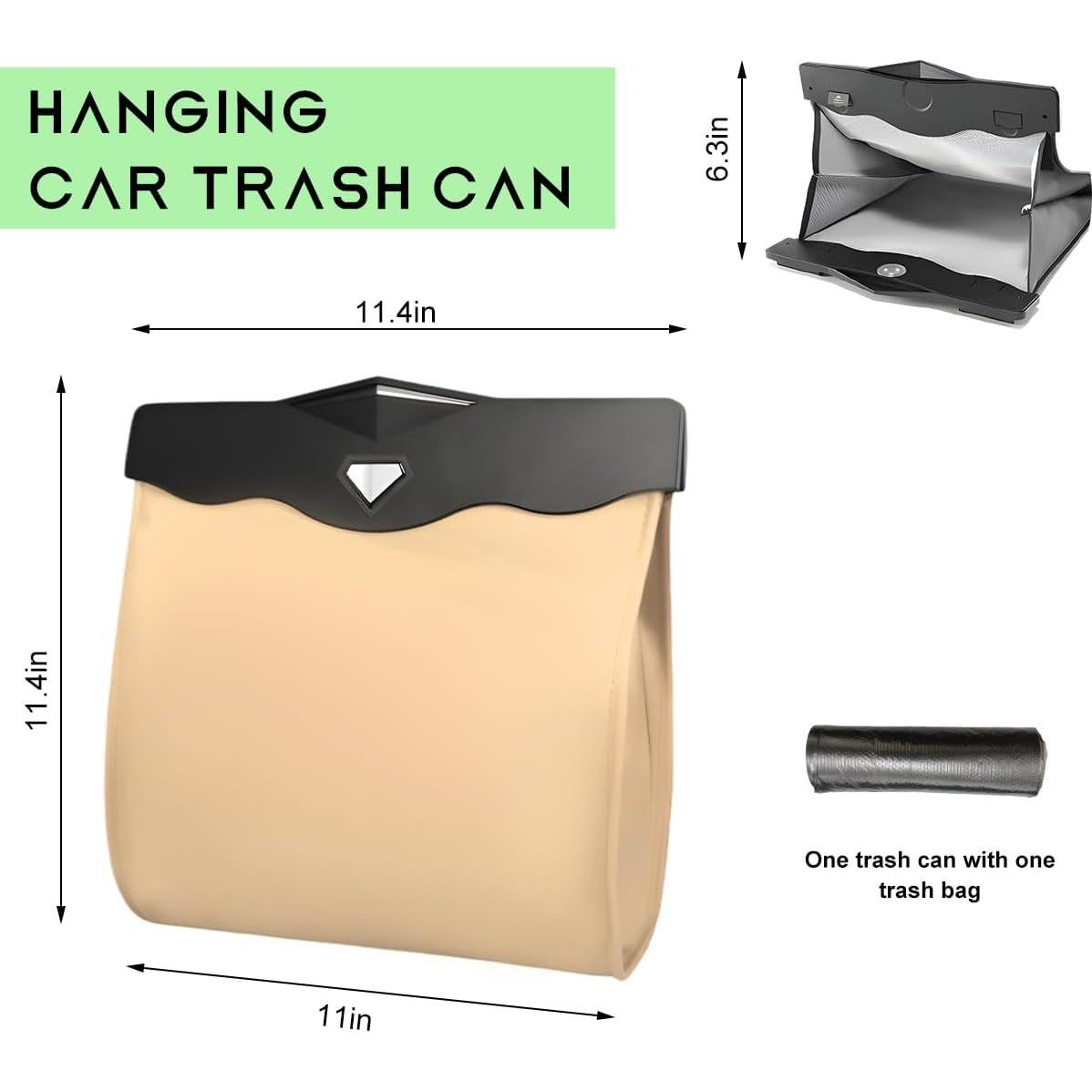 Basurero LED Inteligente BWBWND para Auto Beige Impermeable