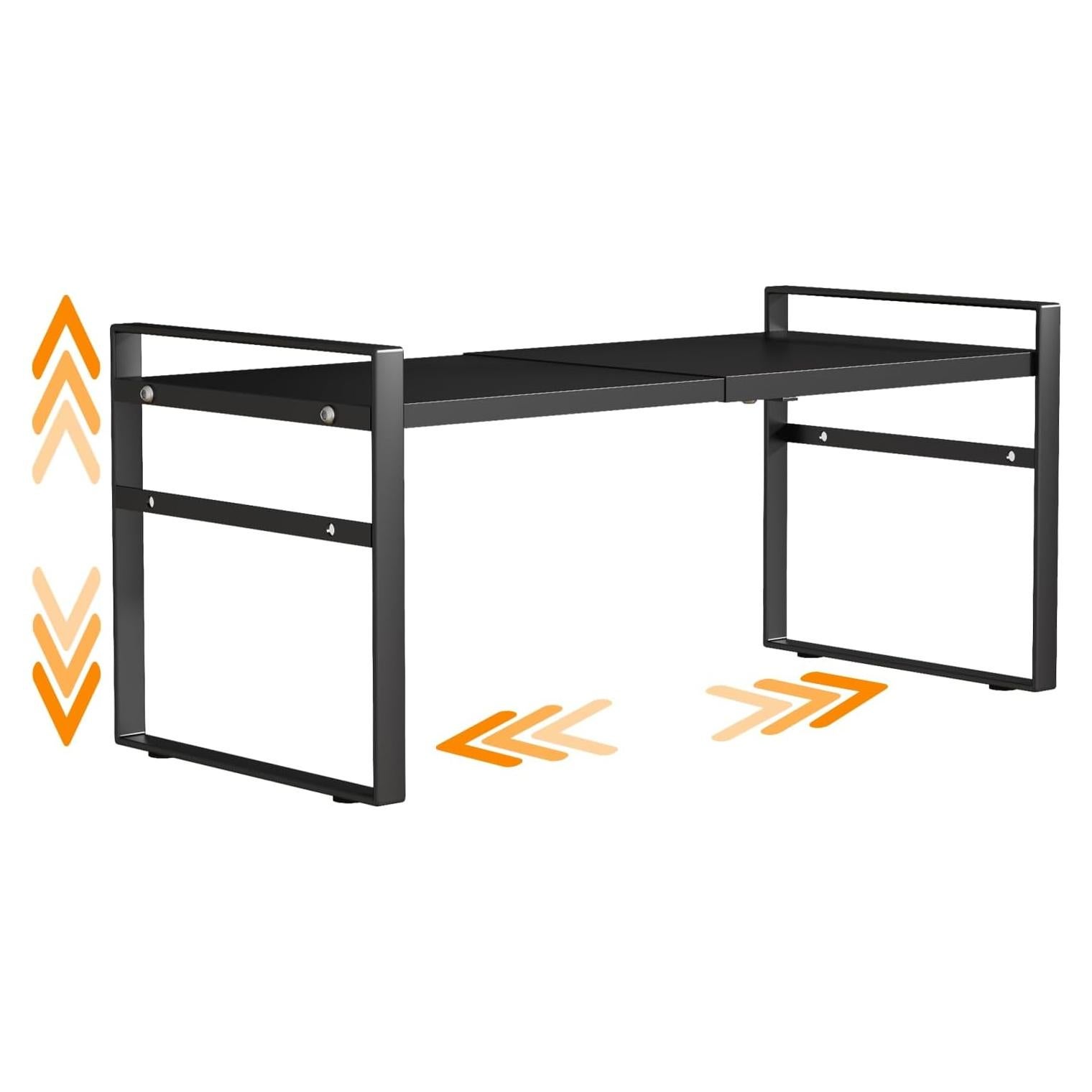 Estante Organizador Expandible LJHFUQHUHU Negro 2 Niveles 31-60 cm