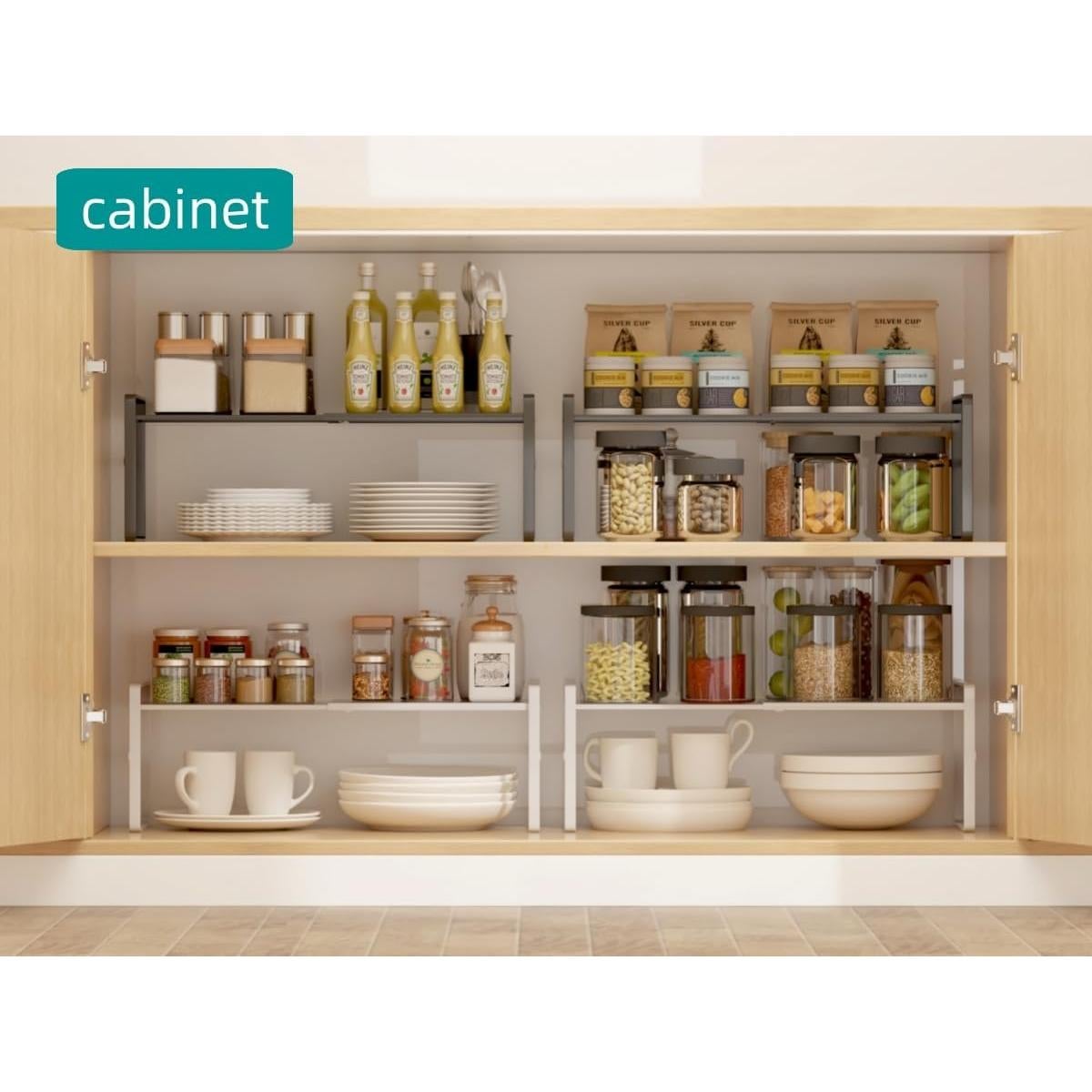 Estante Organizador Expandible LJHFUQHUHU Negro 2 Niveles 31-60 cm