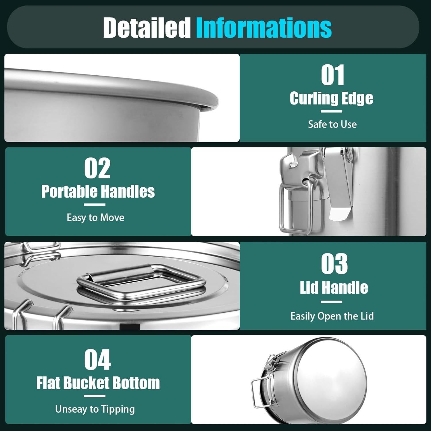 Contenedor Hermético de Acero Inoxidable 12L TYsookuPro