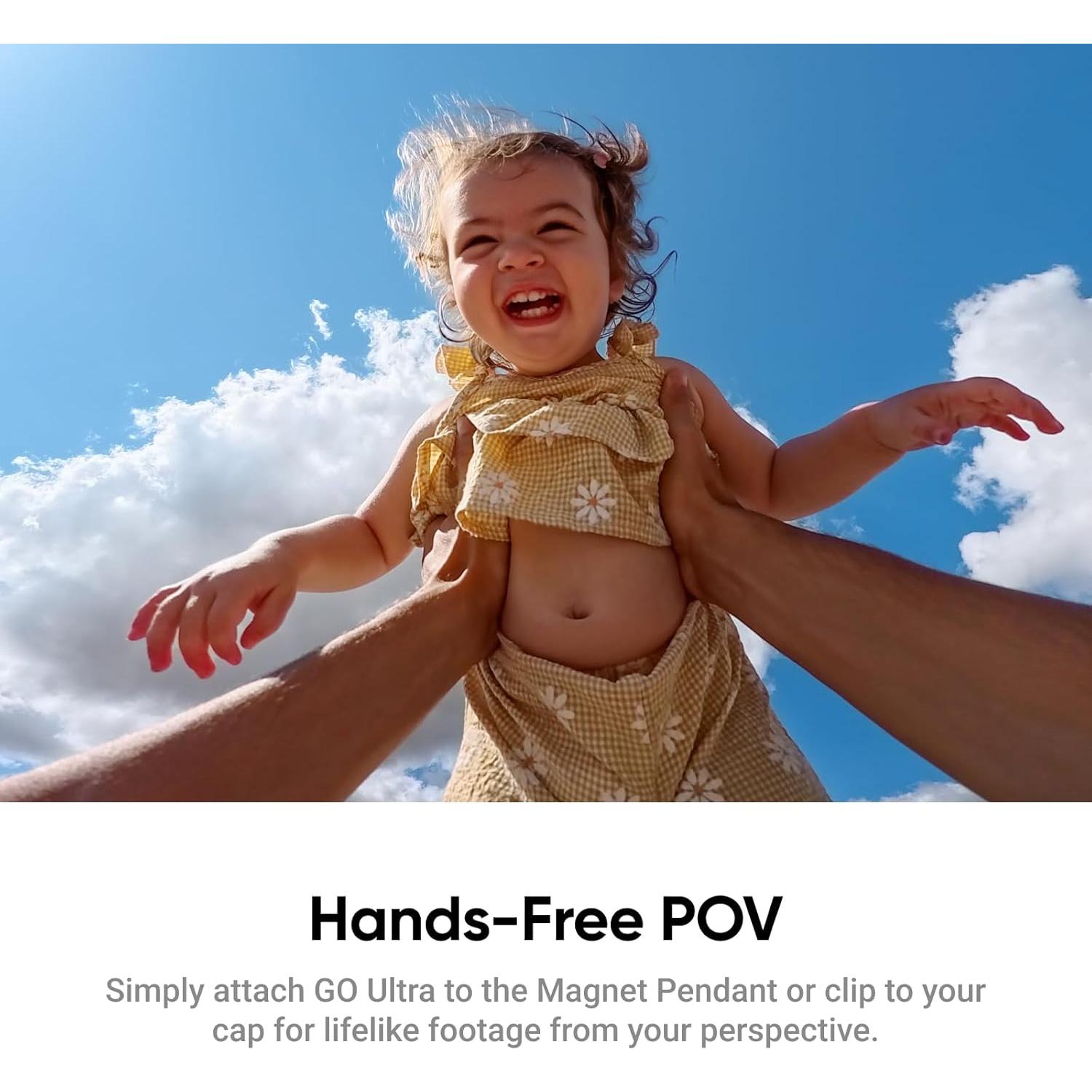 Insta360 GO Ultra Standard Bundle - Tiny Hands-Free 4K Cam, Lightweight & Portable, Low Light Excellence, Mount Anywhere, FlowState Stabilization, 200 Min Battery Life, Waterproof to 33ft