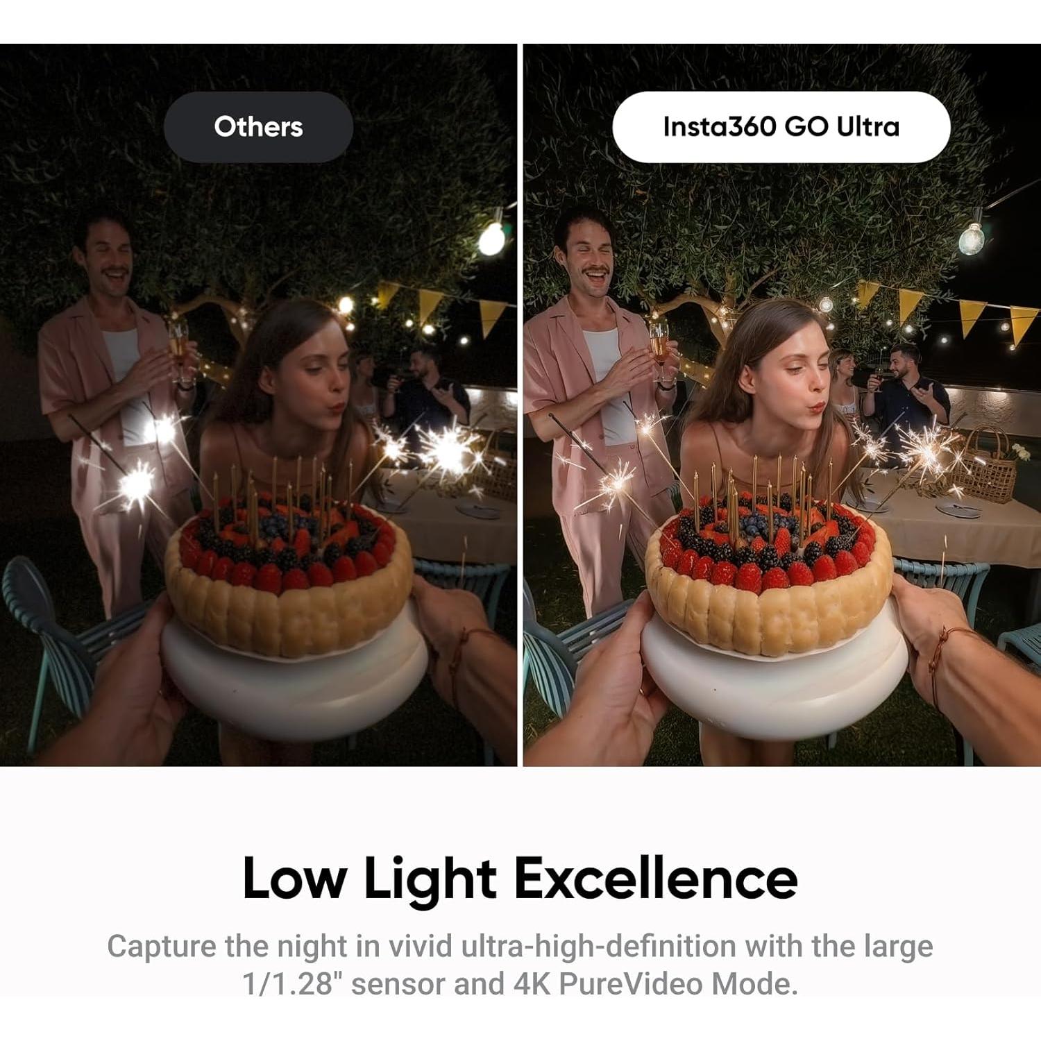 Insta360 GO Ultra Standard Bundle - Tiny Hands-Free 4K Cam, Lightweight & Portable, Low Light Excellence, Mount Anywhere, FlowState Stabilization, 200 Min Battery Life, Waterproof to 33ft