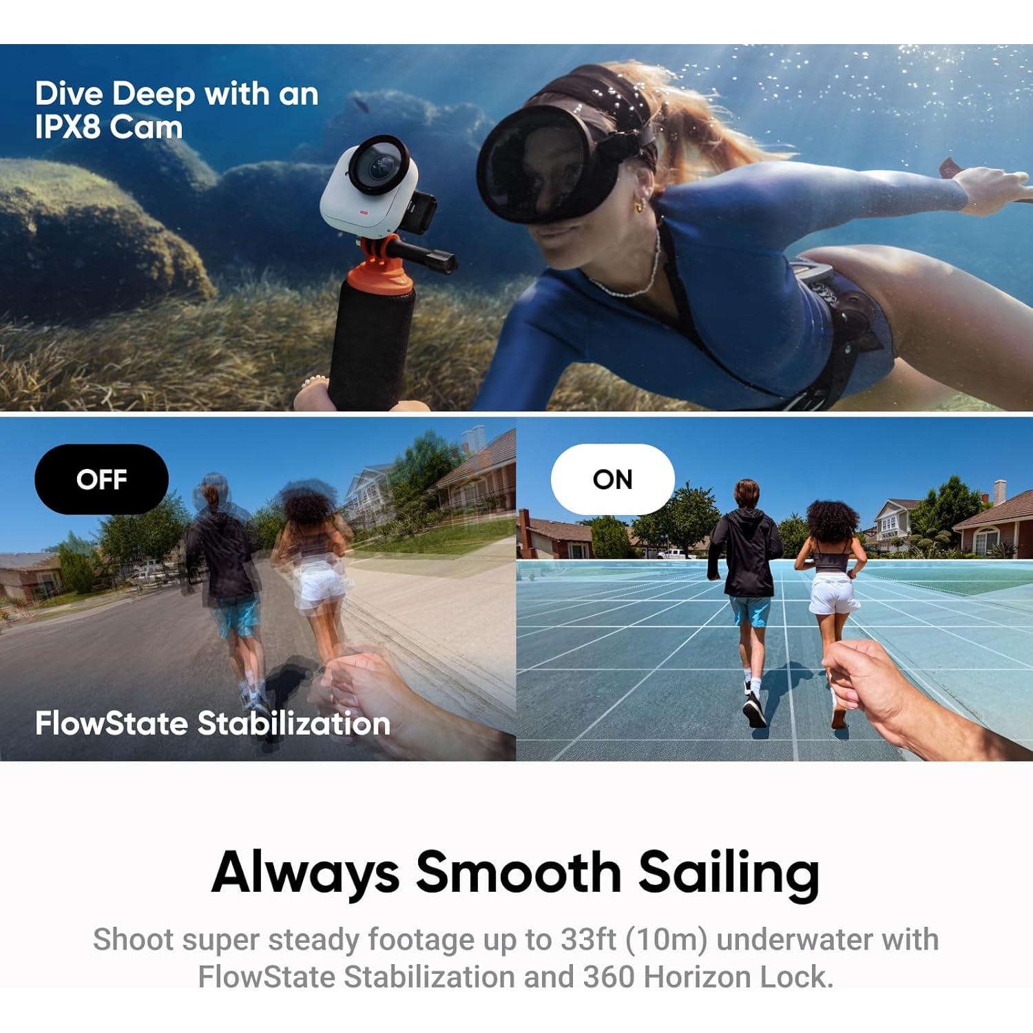 Insta360 GO Ultra Standard Bundle - Tiny Hands-Free 4K Cam, Lightweight & Portable, Low Light Excellence, Mount Anywhere, FlowState Stabilization, 200 Min Battery Life, Waterproof to 33ft