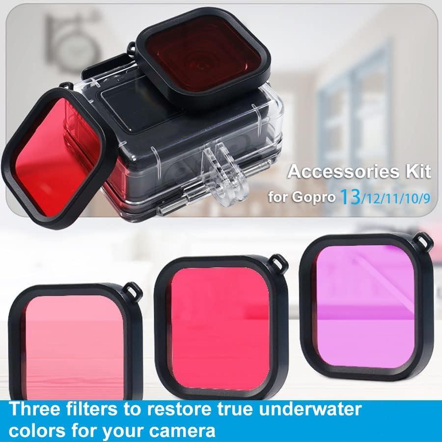 Kit de Accesorios para GoPro Hero 13 - Estuche Impermeable y Soportes