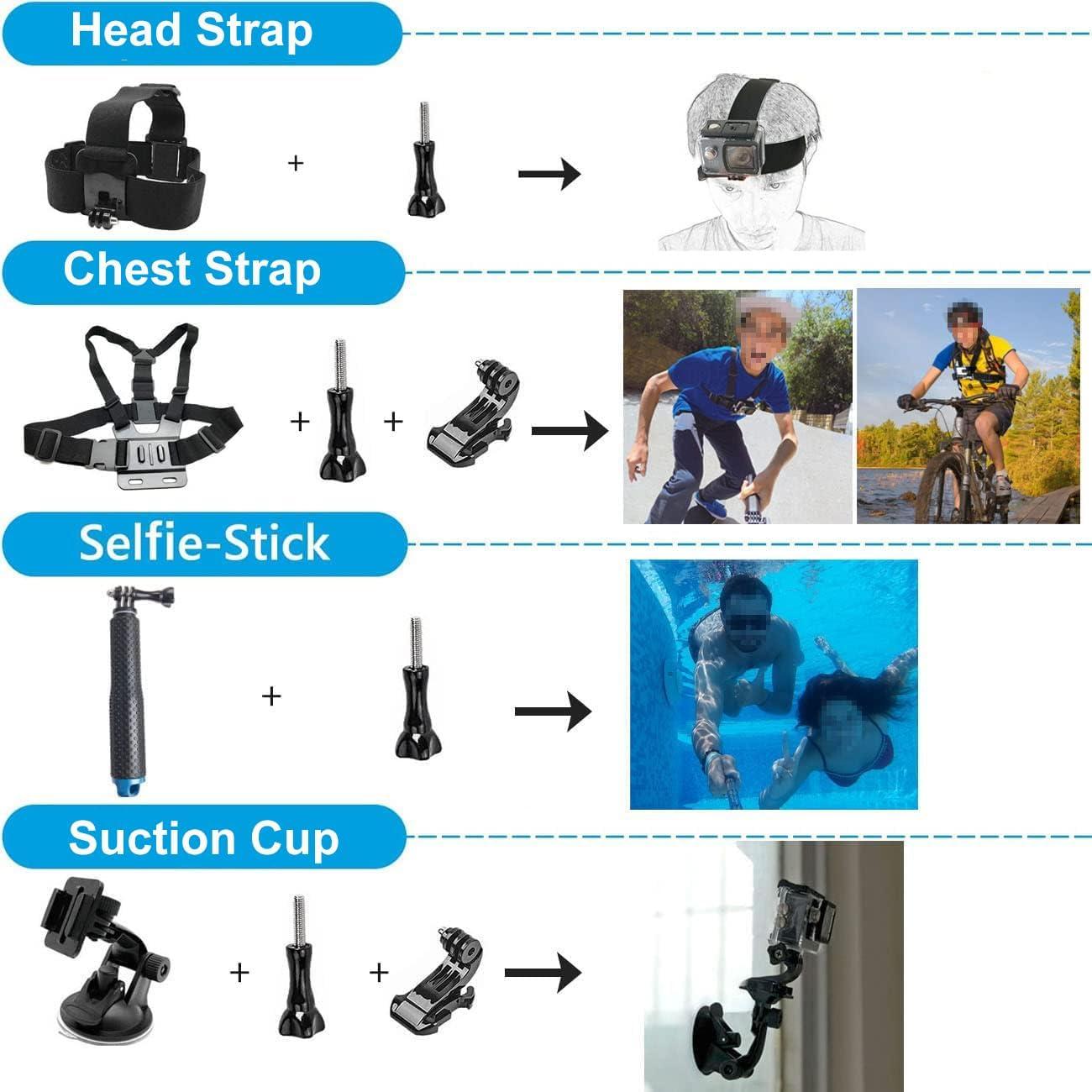 Kit de Accesorios para GoPro Hero 13 - Estuche Impermeable y Soportes