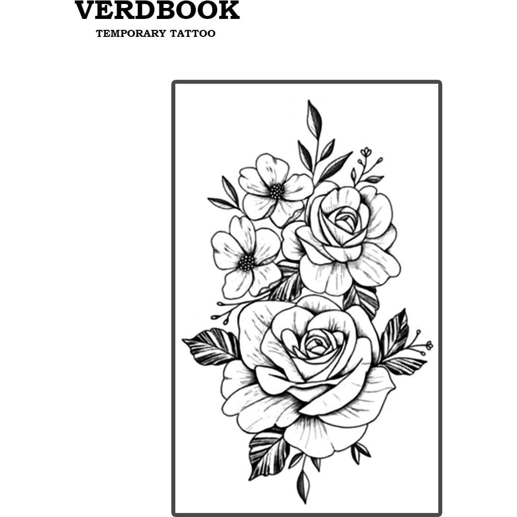 Kit de Tatuajes Temporales Impermeables VERDBOOK - 2 Hojas