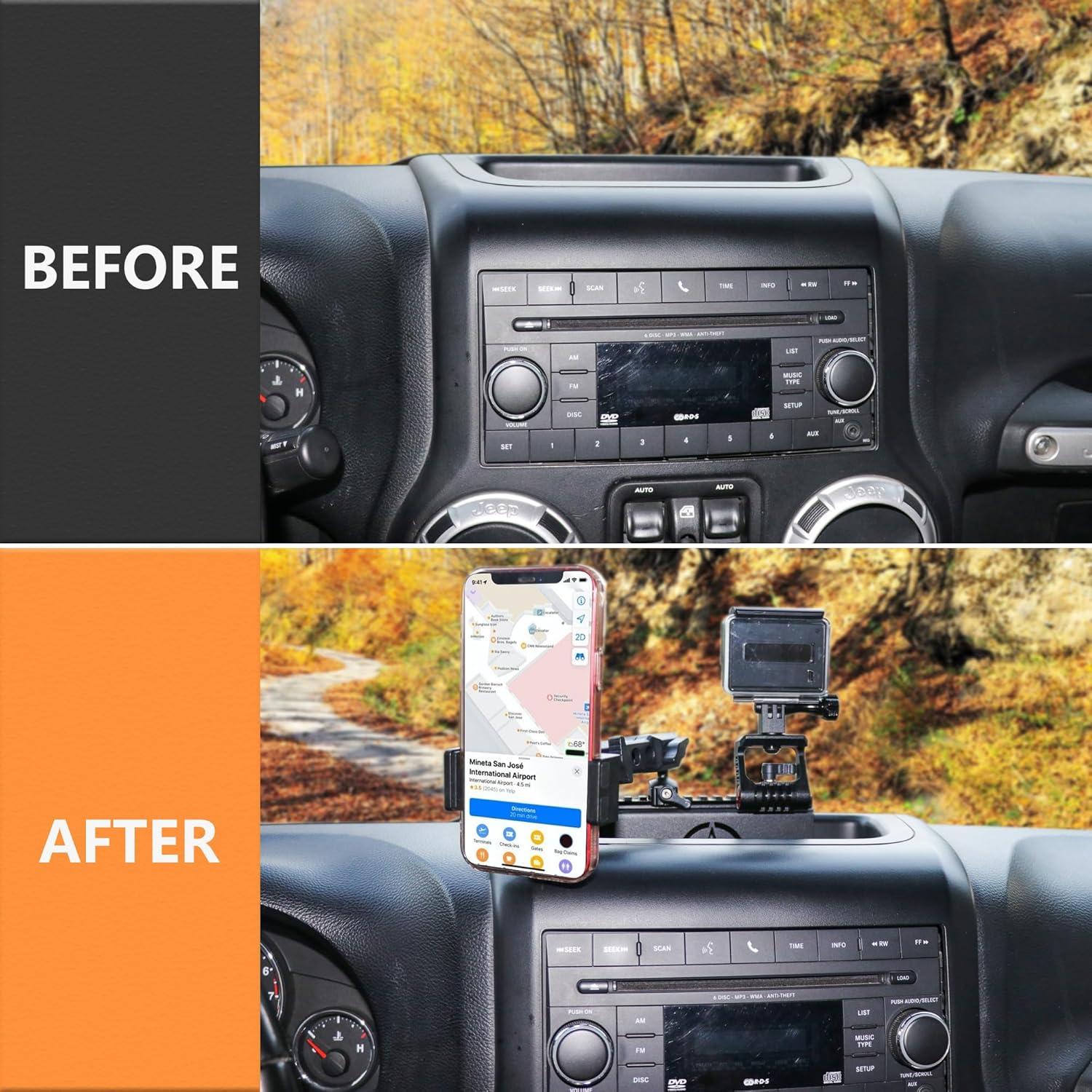 Soporte para Teléfono y Cámara JK Rail Mount RERPRO para Jeep Wrangler 2012-2018