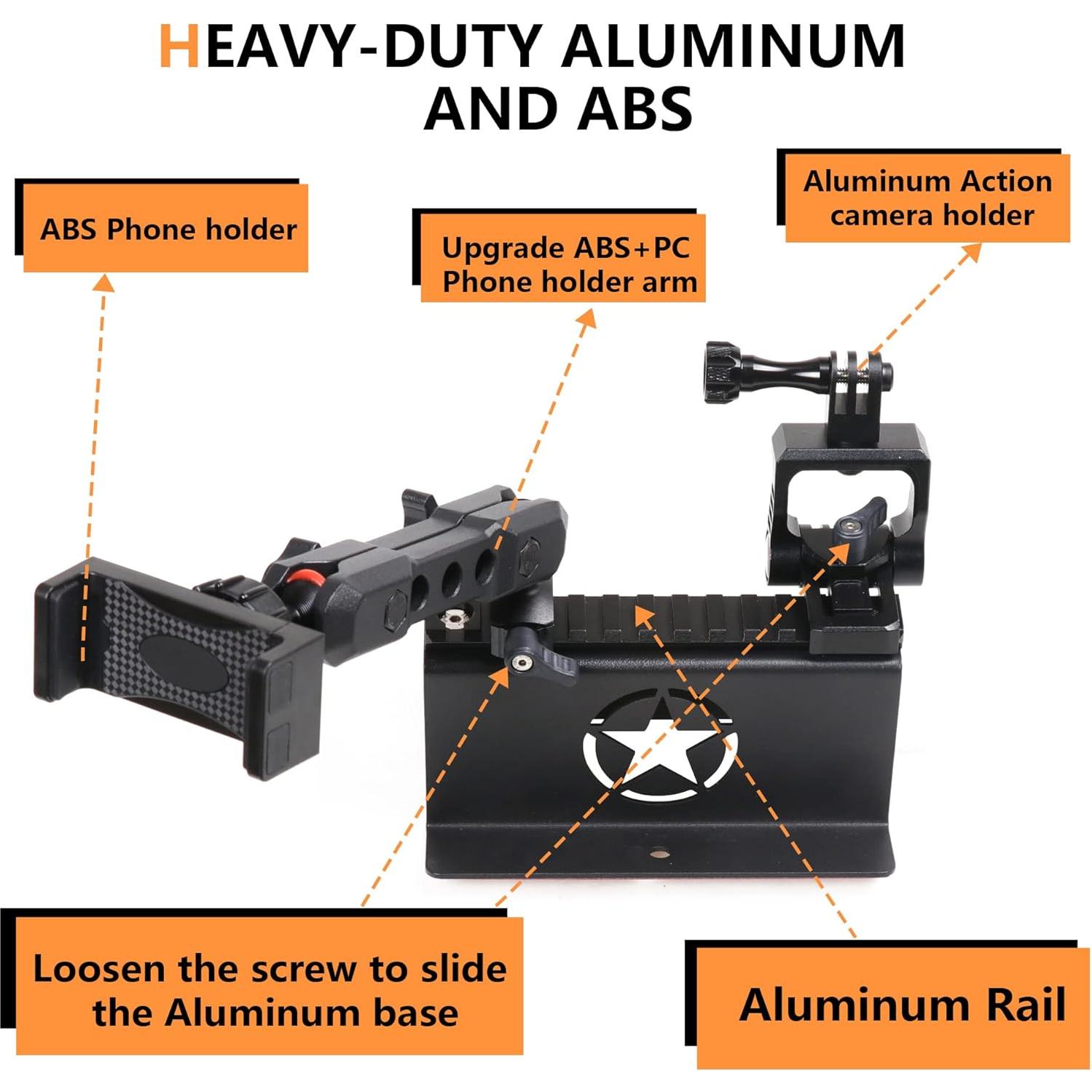 Soporte para Teléfono y Cámara JK Rail Mount RERPRO para Jeep Wrangler 2012-2018