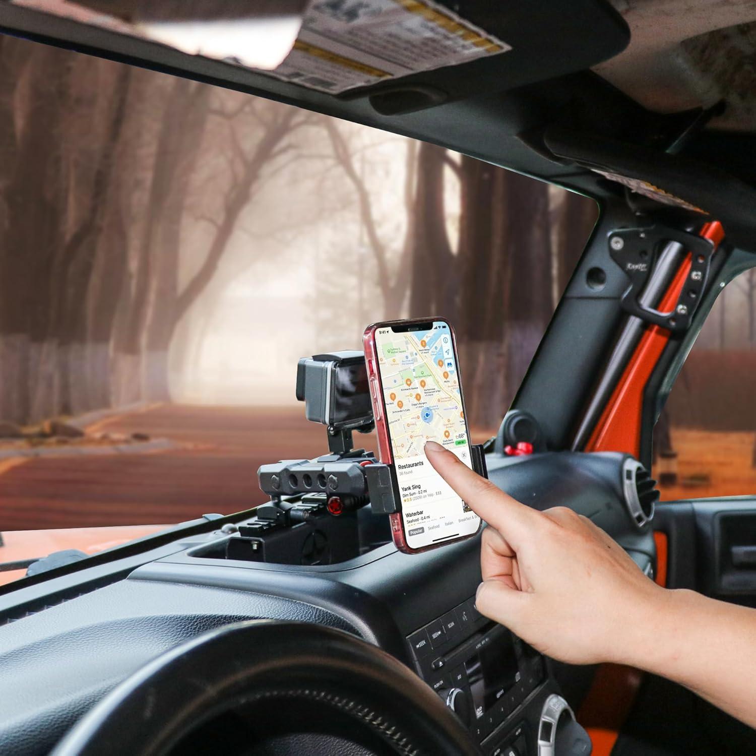 Soporte para Teléfono y Cámara JK Rail Mount RERPRO para Jeep Wrangler 2012-2018