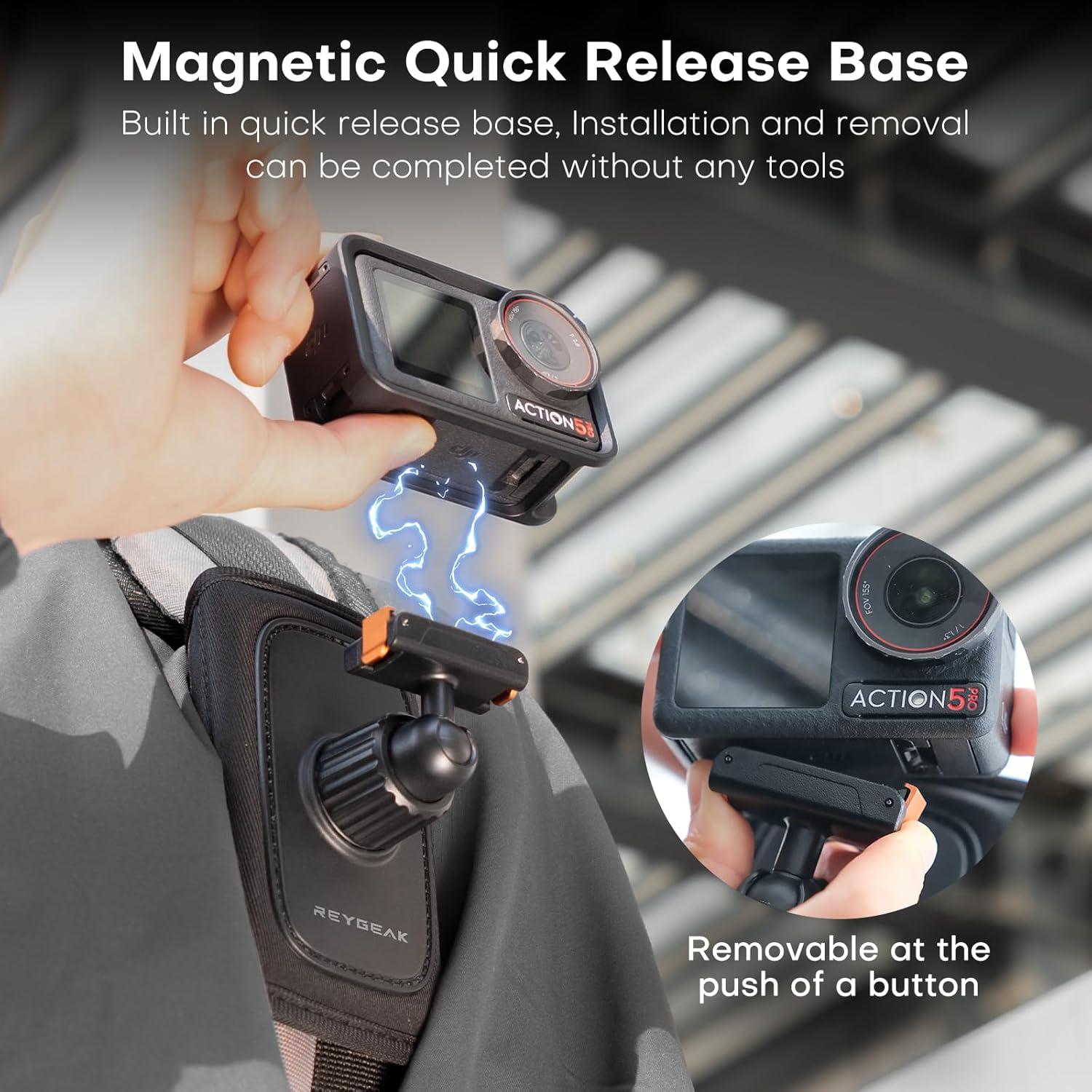 Montaje Correa de Mochila REYGEAK para DJI Osmo Action 5/4/3