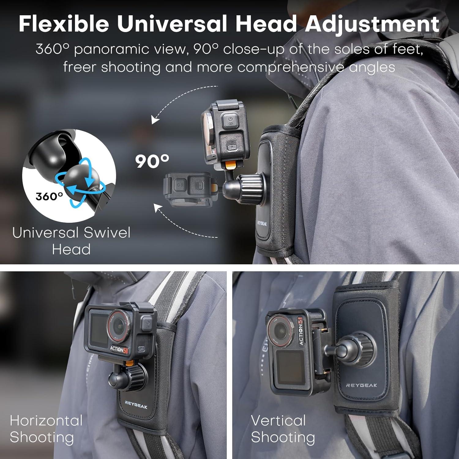 Montaje Correa de Mochila REYGEAK para DJI Osmo Action 5/4/3