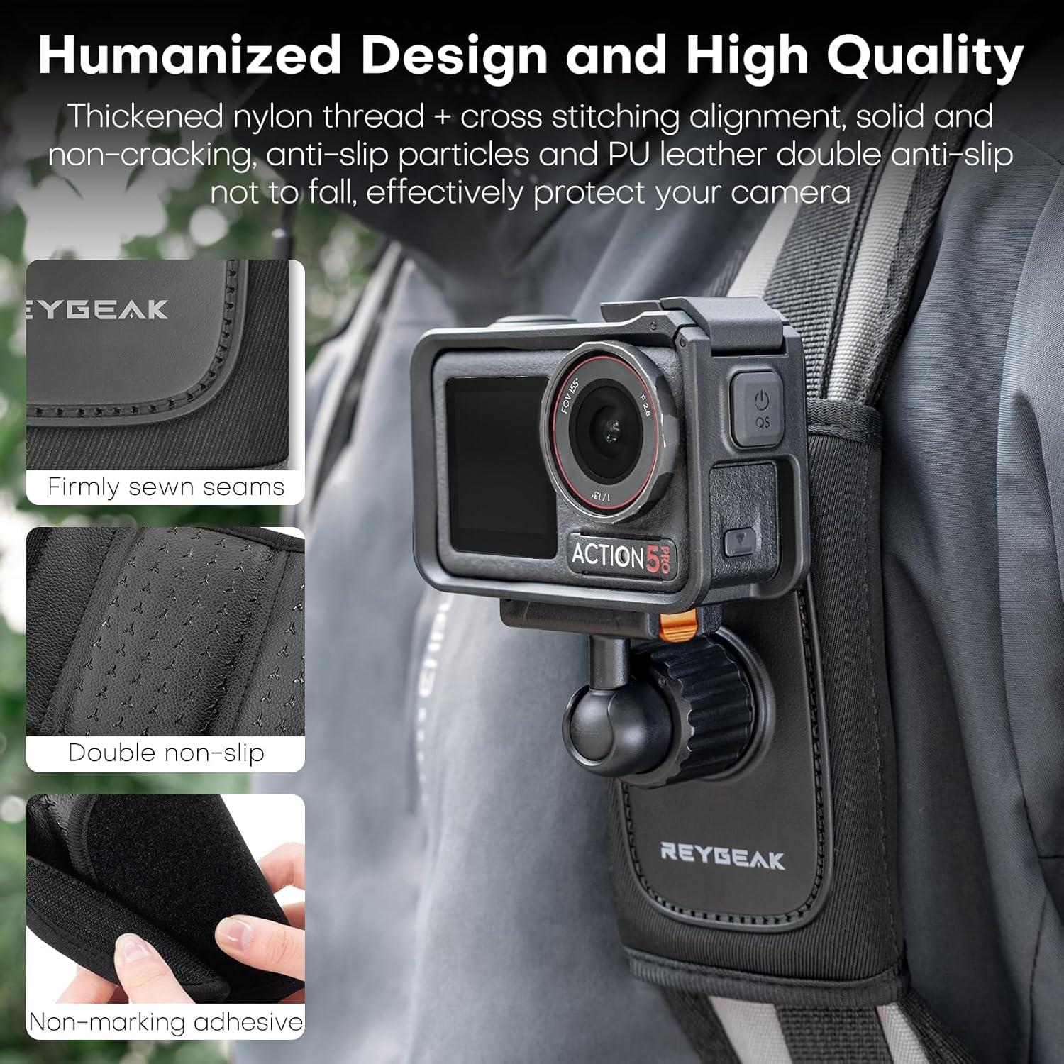 Montaje Correa de Mochila REYGEAK para DJI Osmo Action 5/4/3