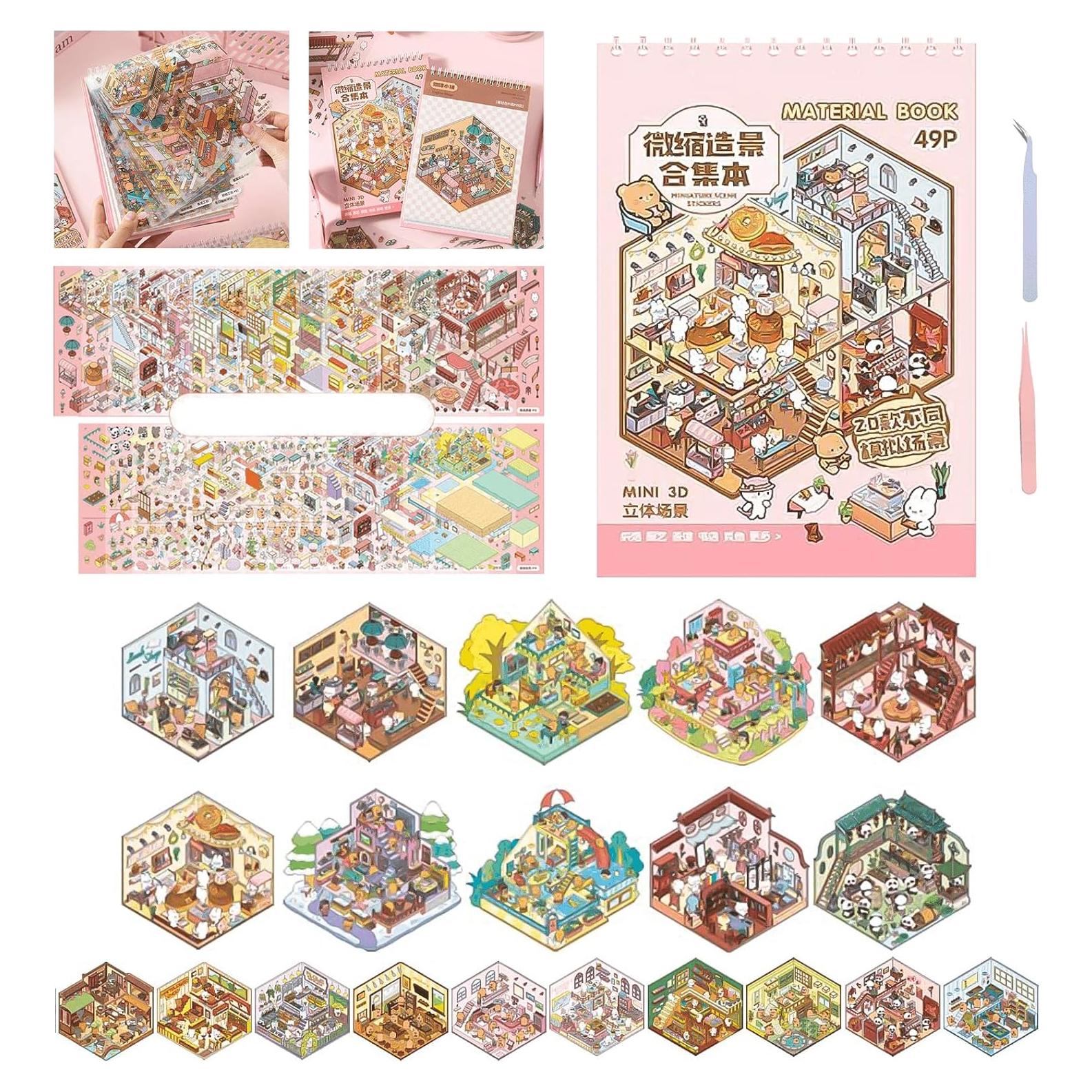 Libro de Pegatinas 3D DIY TIYIMIYUXU - 20 Escenas Creativas