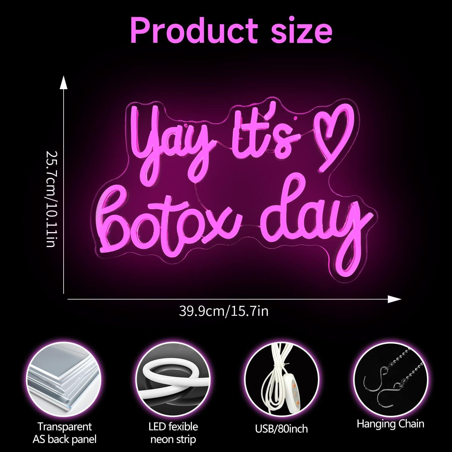 Letrero Neón Dimmable Rosa Botox Dpaint para Spa 43x33cm