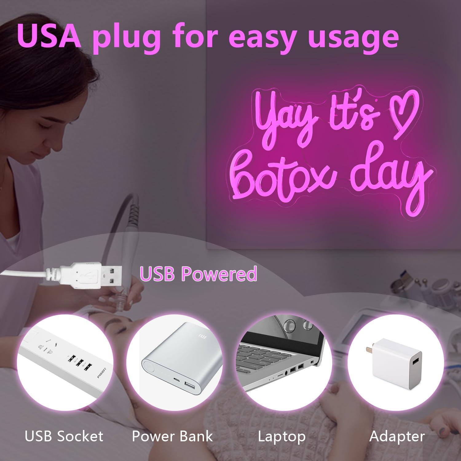 Letrero Neón Dimmable Rosa Botox Dpaint para Spa 43x33cm