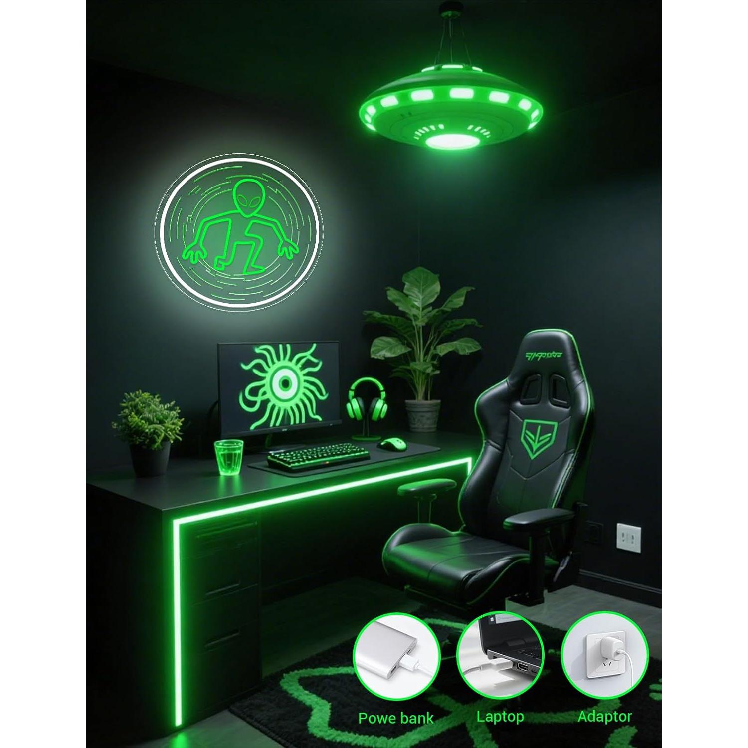 Señal de Neón Alienígena ADKALIV LED 35x30cm Decoración