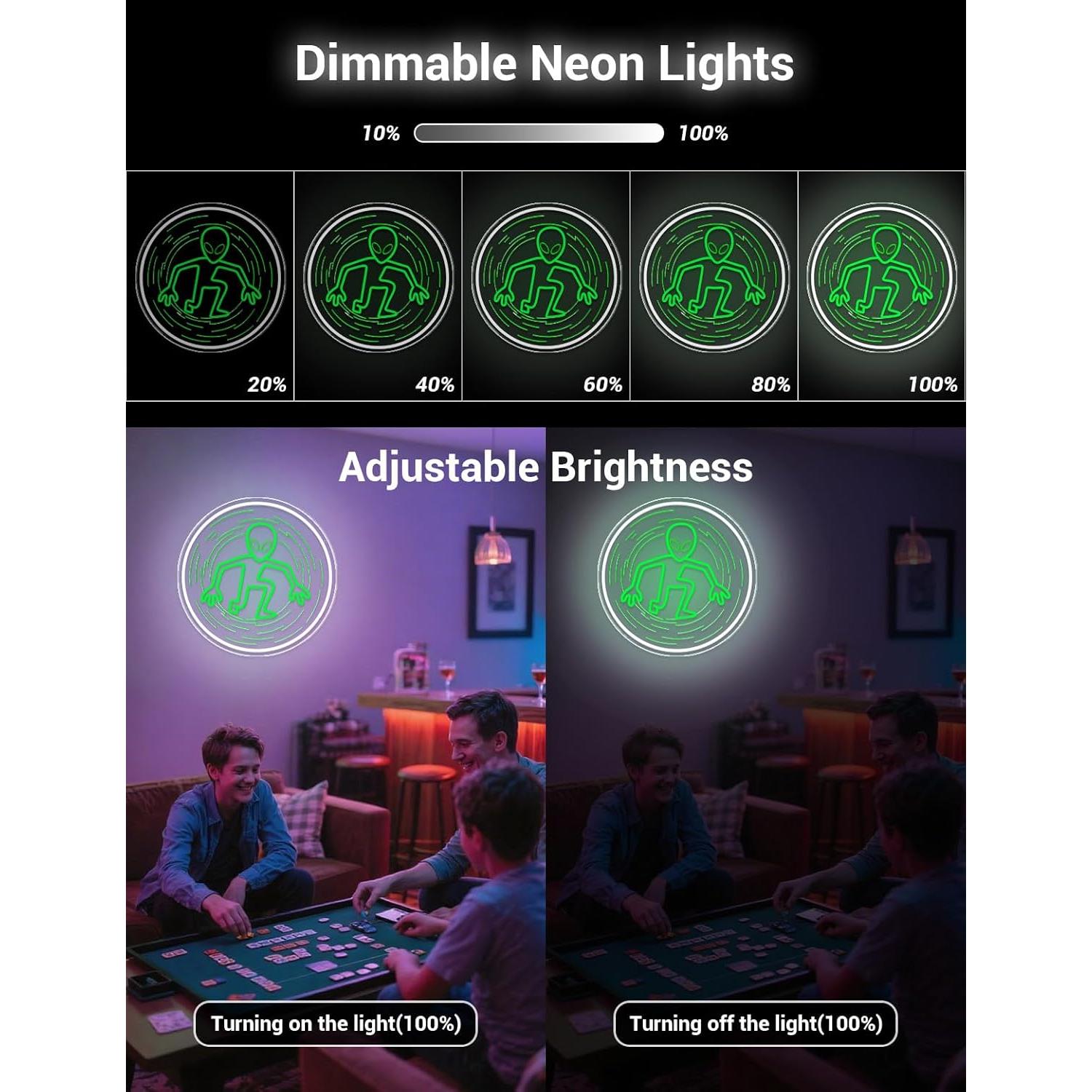 Señal de Neón Alienígena ADKALIV LED 35x30cm Decoración