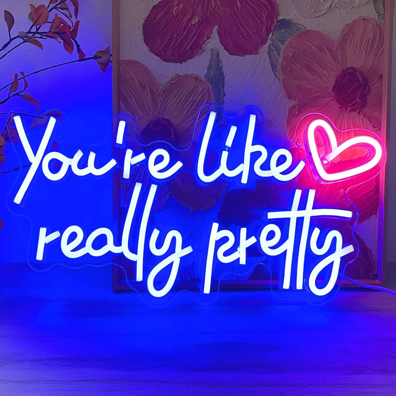 Letrero de Neón LED KUUNEON Eres Como Realmente Bonita Azul