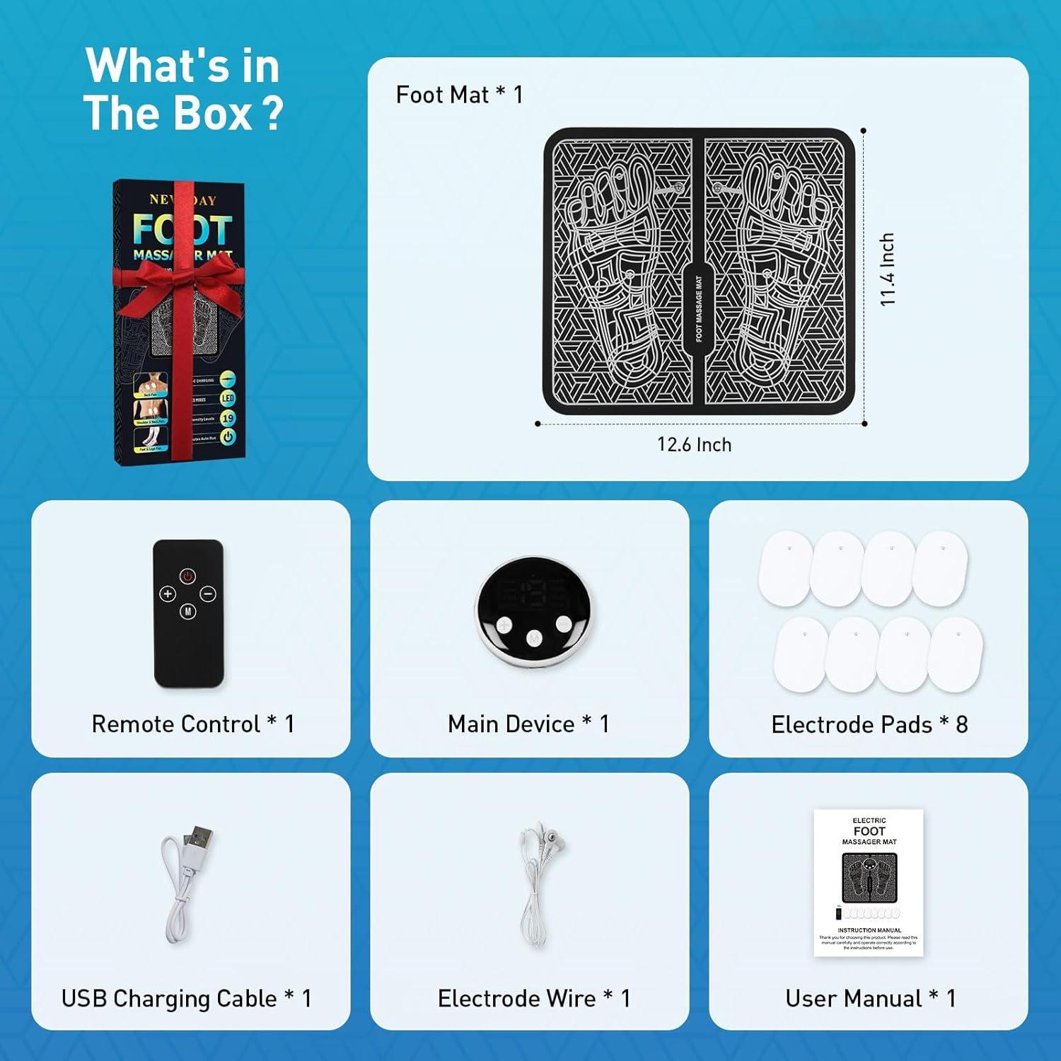 Masajeador de Pies EMS Phixnozar TENS y PMS Pantalla LCD