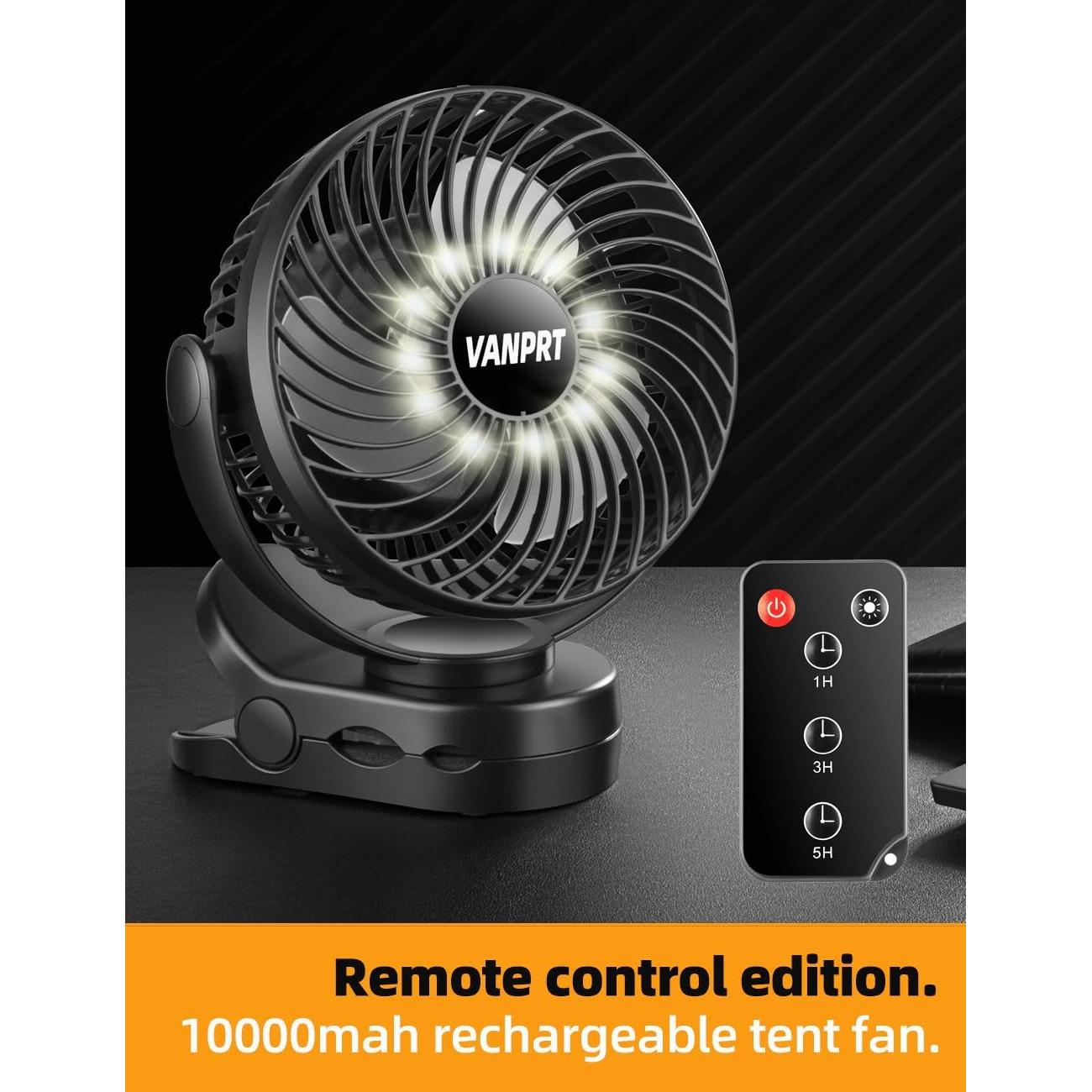 Ventilador portátil recargable VANPRT 15.24 cm con control remoto