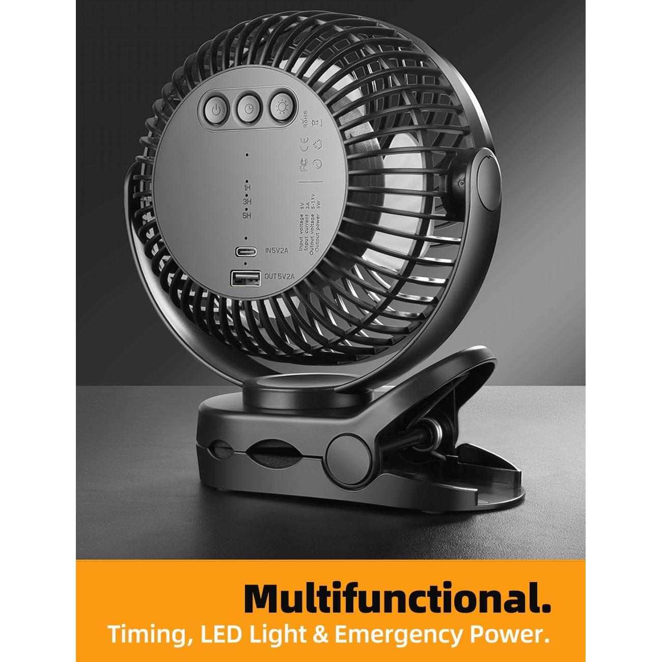Ventilador portátil recargable VANPRT 15.24 cm con control remoto