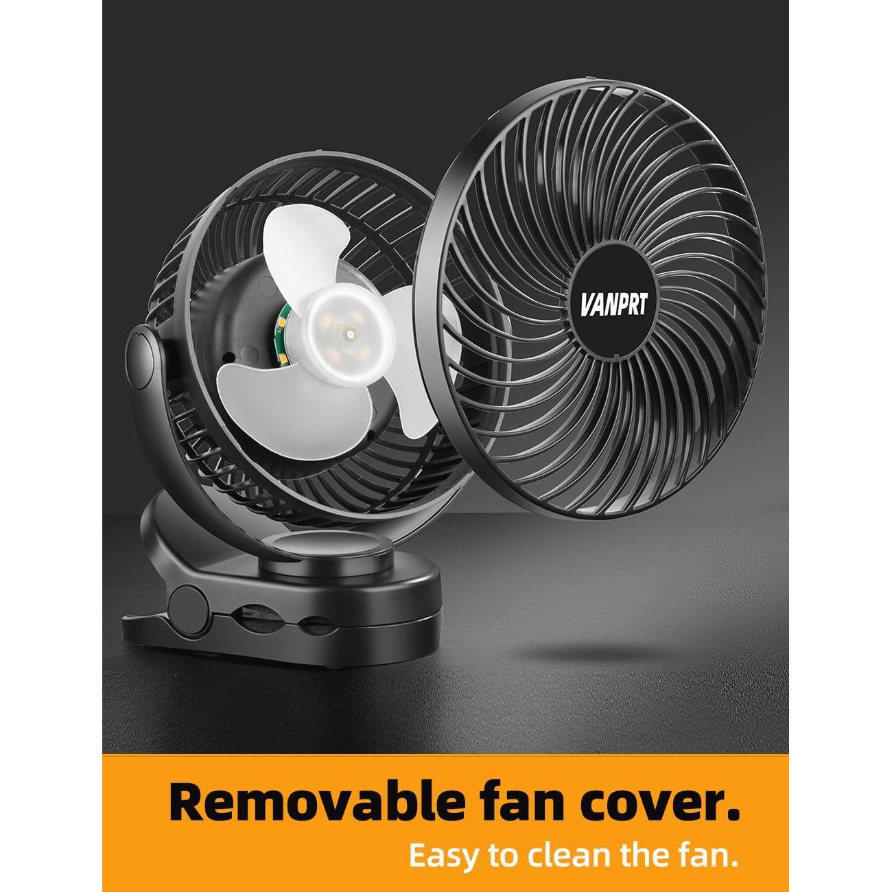 Ventilador portátil recargable VANPRT 15.24 cm con control remoto