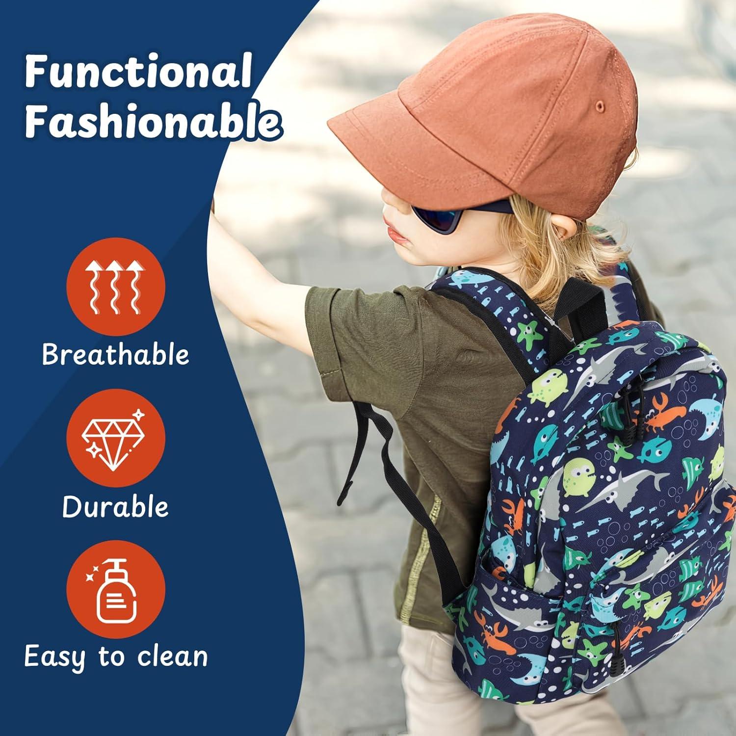 Mochila Infantil Zicac Azul 30x23x13cm para Niños 3-5 Años
