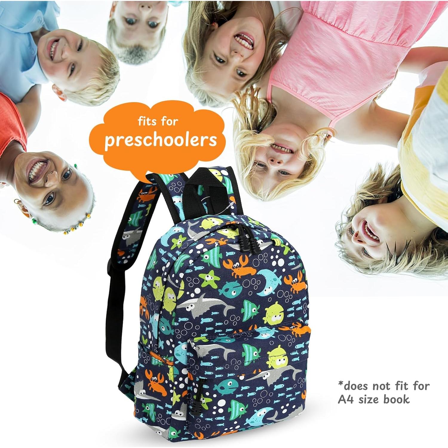 Mochila Infantil Zicac Azul 30x23x13cm para Niños 3-5 Años