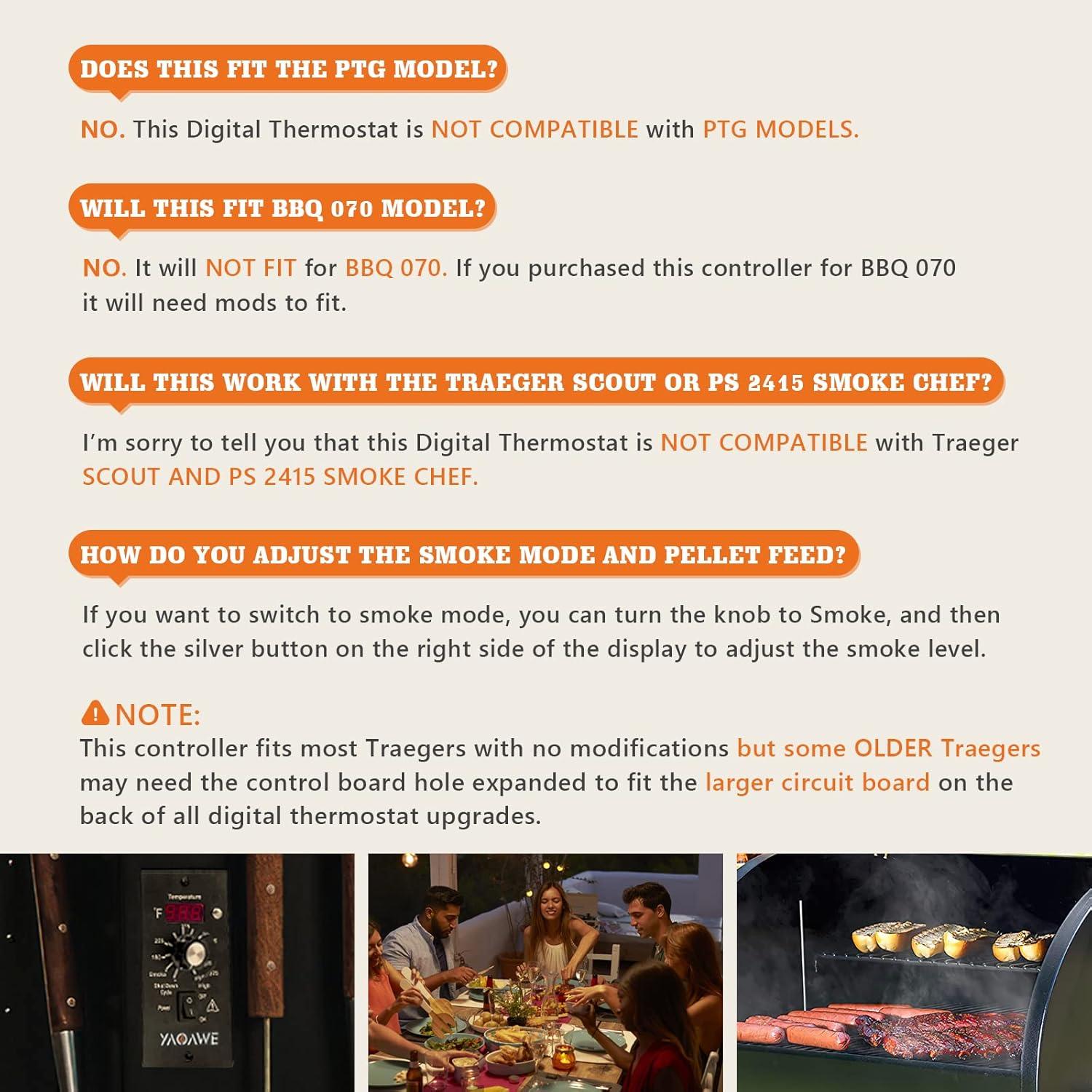 Kit de Repuestos Termostato Digital YAOAWE para Parrillas Traeger