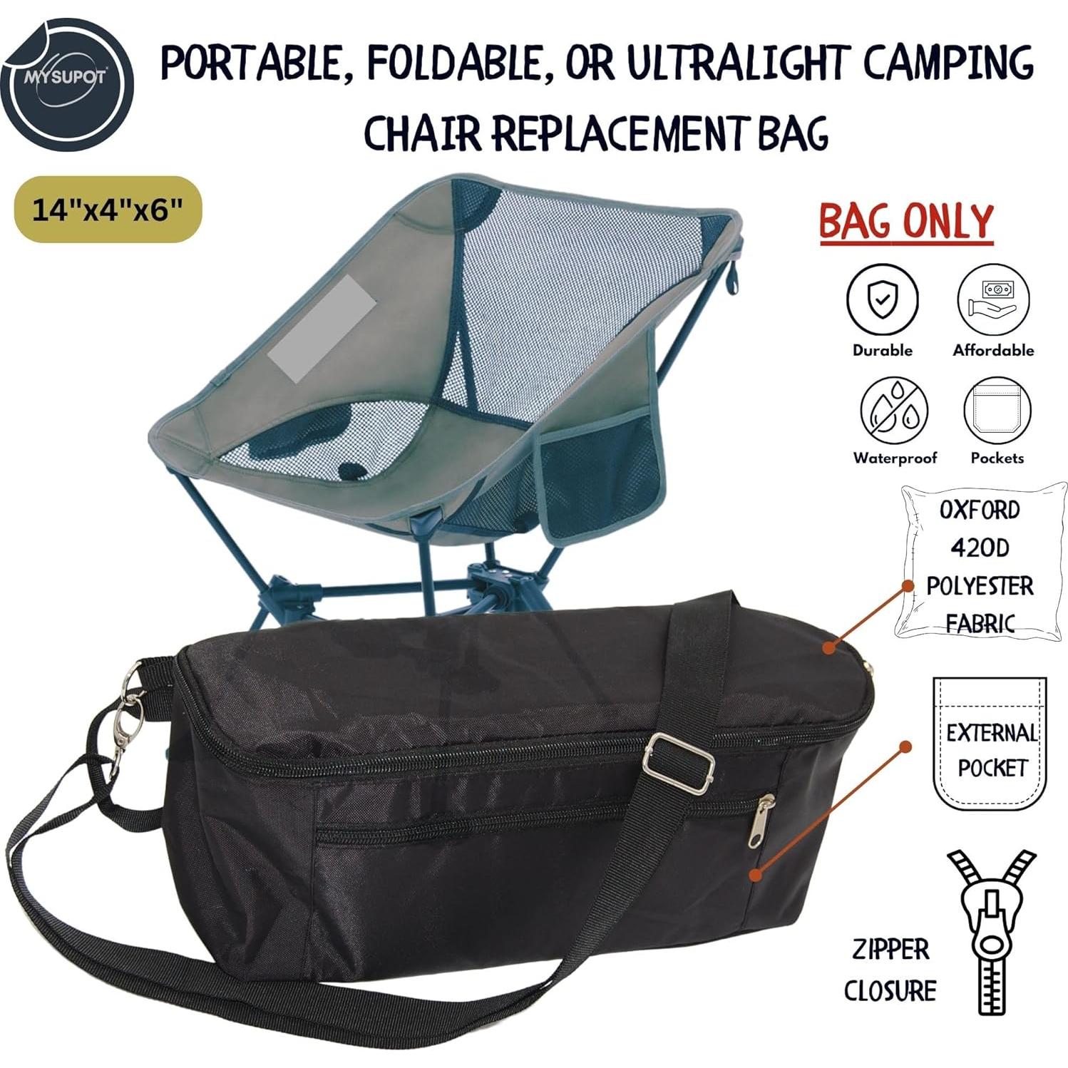 Bolsa de Reemplazo MYSUPOT para Silla de Camping Negra