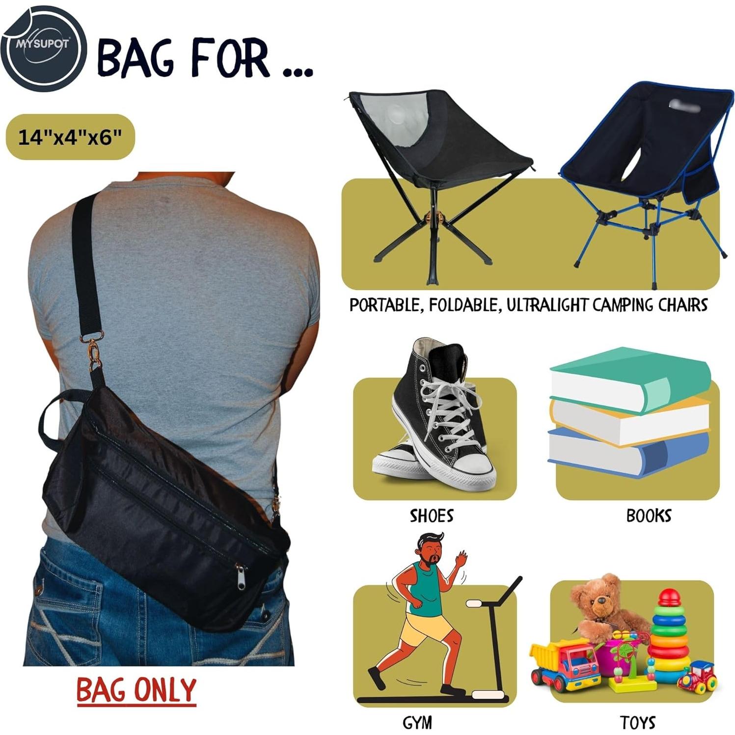 Bolsa de Reemplazo MYSUPOT para Silla de Camping Negra