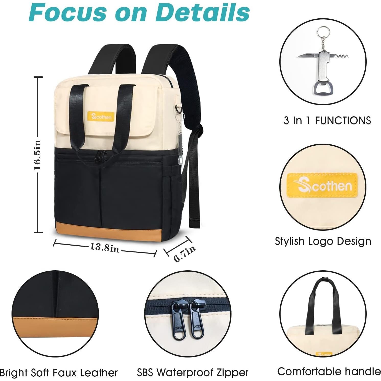 Nevera Mochila Aislada Scothen SCO-CB-02 36 Latas 8 Horas