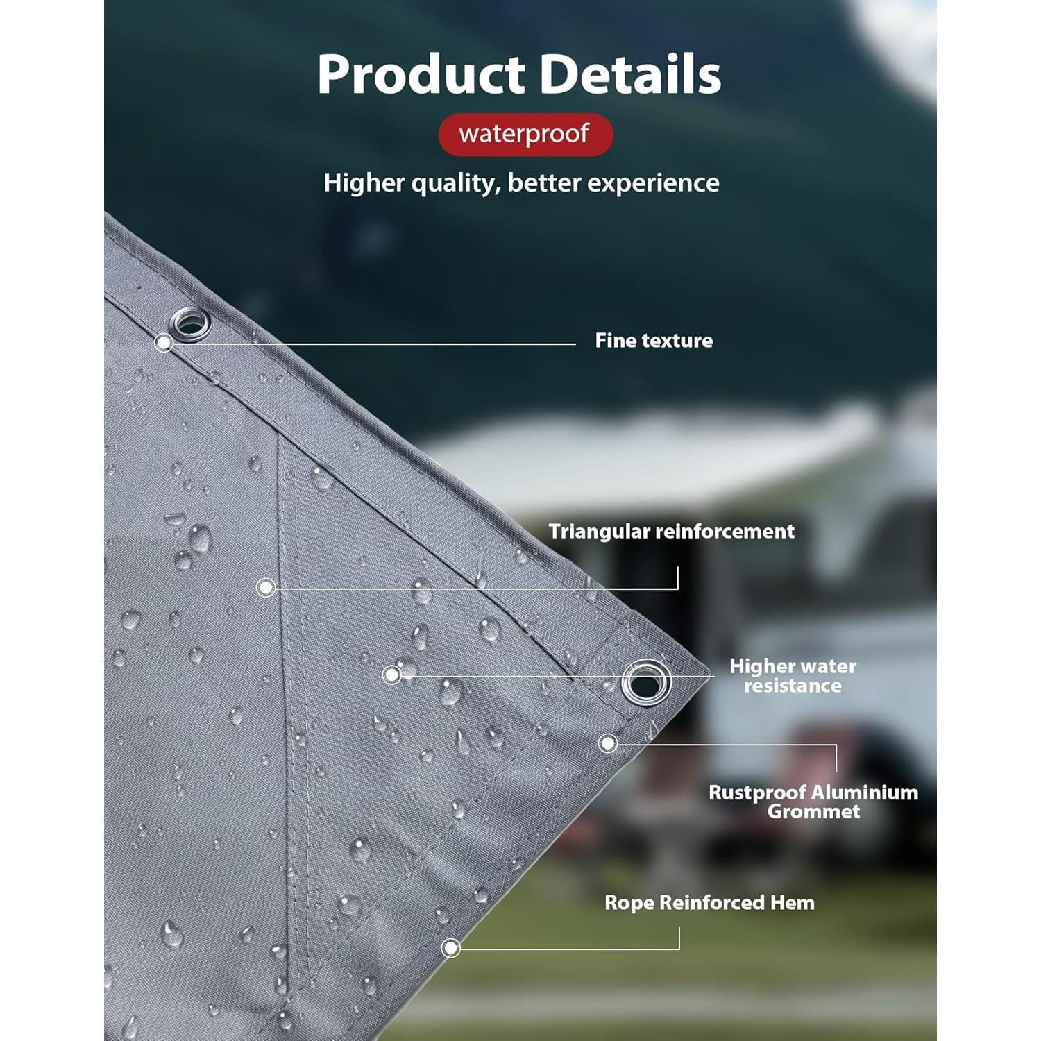 Lona Tarp Impermeable FoundGo 1.83x2.44m 22 Mil Gris