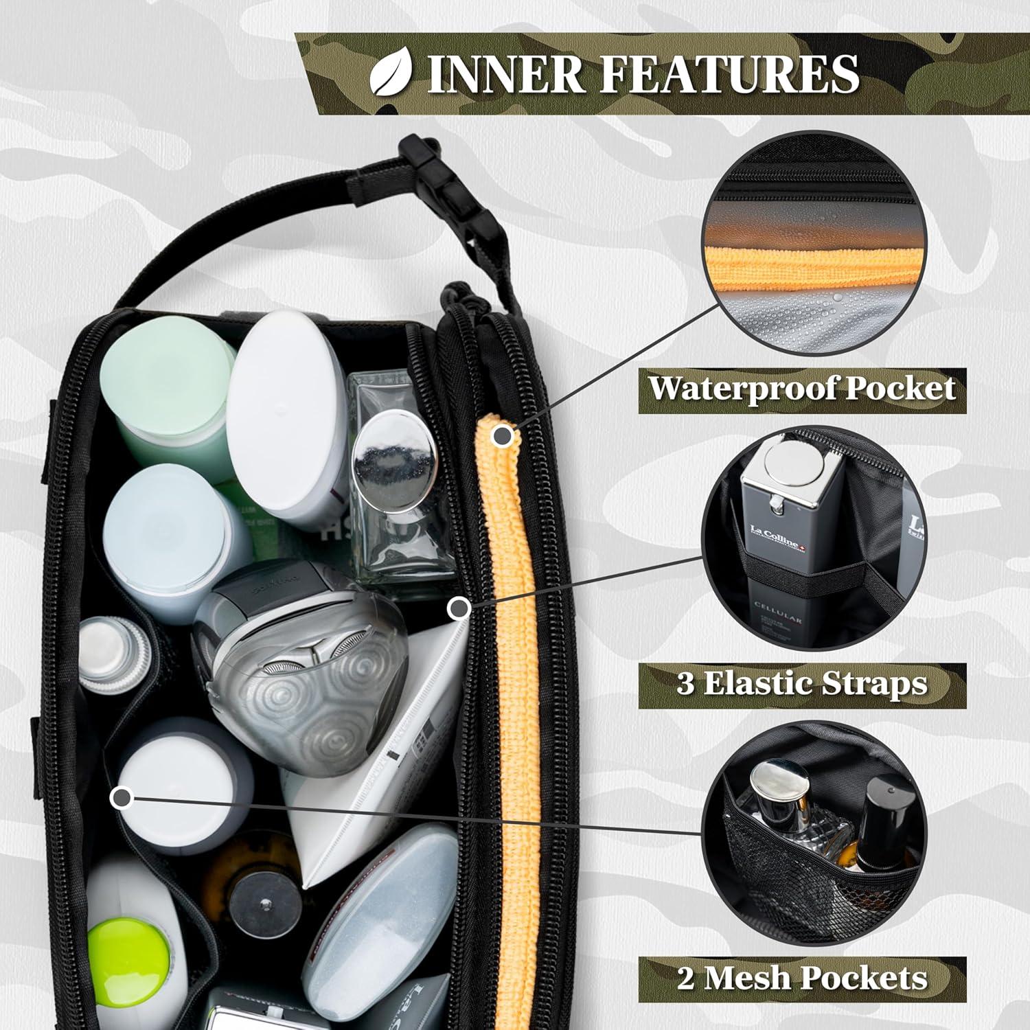 Bolsa de Aseo Táctica PAVILIA Negra 27.9x11.4x15.2cm