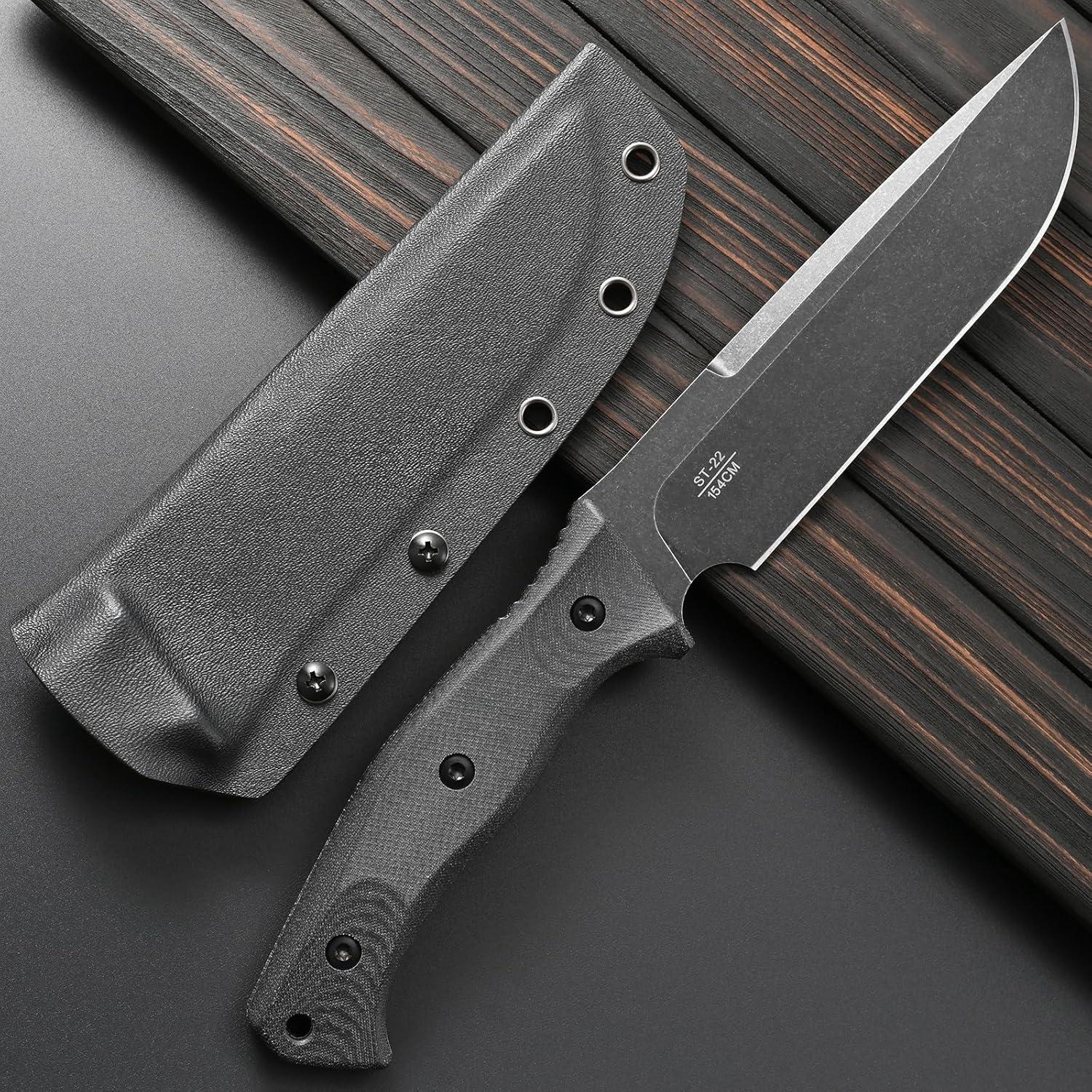 Cuchillo de hoja fija Sitivien ST22 de acero 154CM y mango Micarta