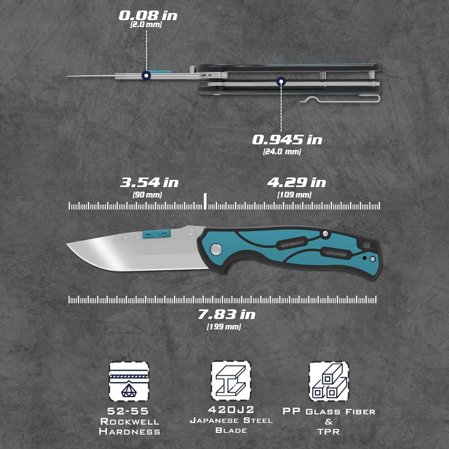 Cuchillo de Caza Plegable KNINE OUTDOORS con 9 Hojas Reemplazables