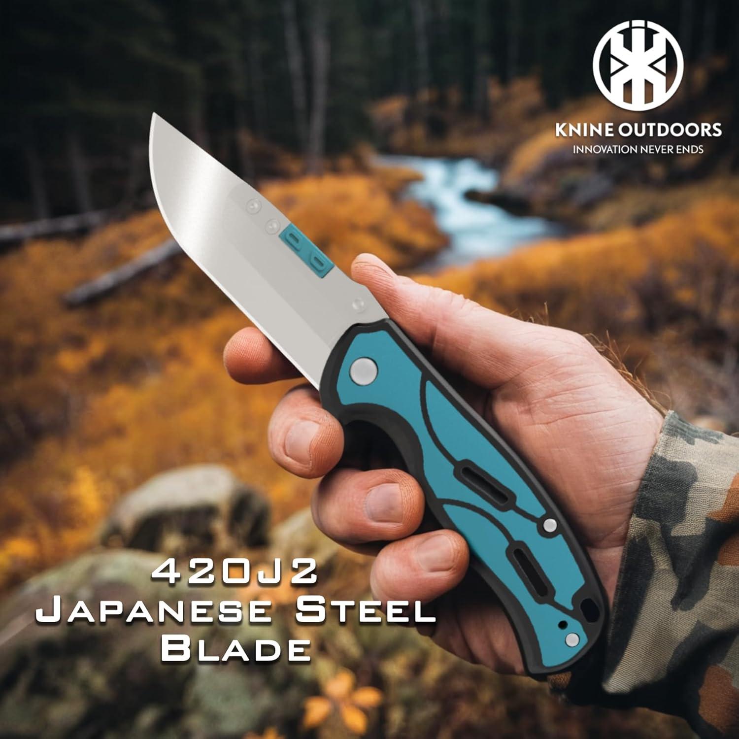 Cuchillo de Caza Plegable KNINE OUTDOORS con 9 Hojas Reemplazables